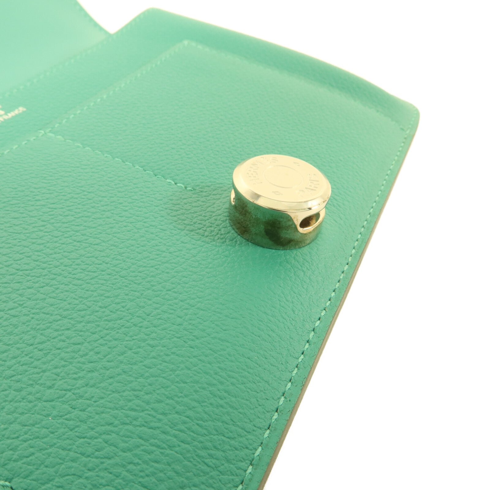 HERMES Evercolor皮革Dogon GM長錢包Vert Verone