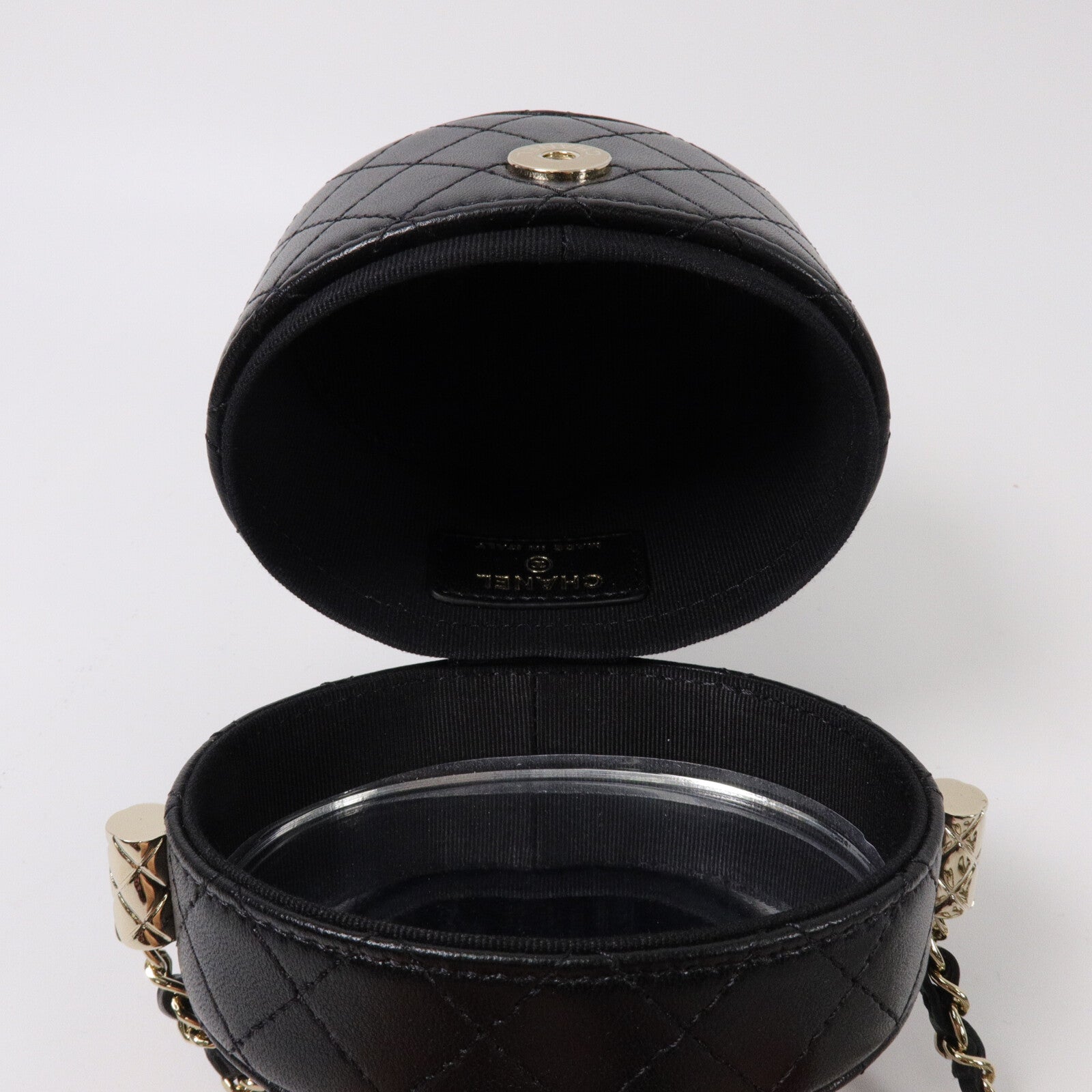 CHANEL 牛皮皮革Vanity Case鏈帶肩背袋