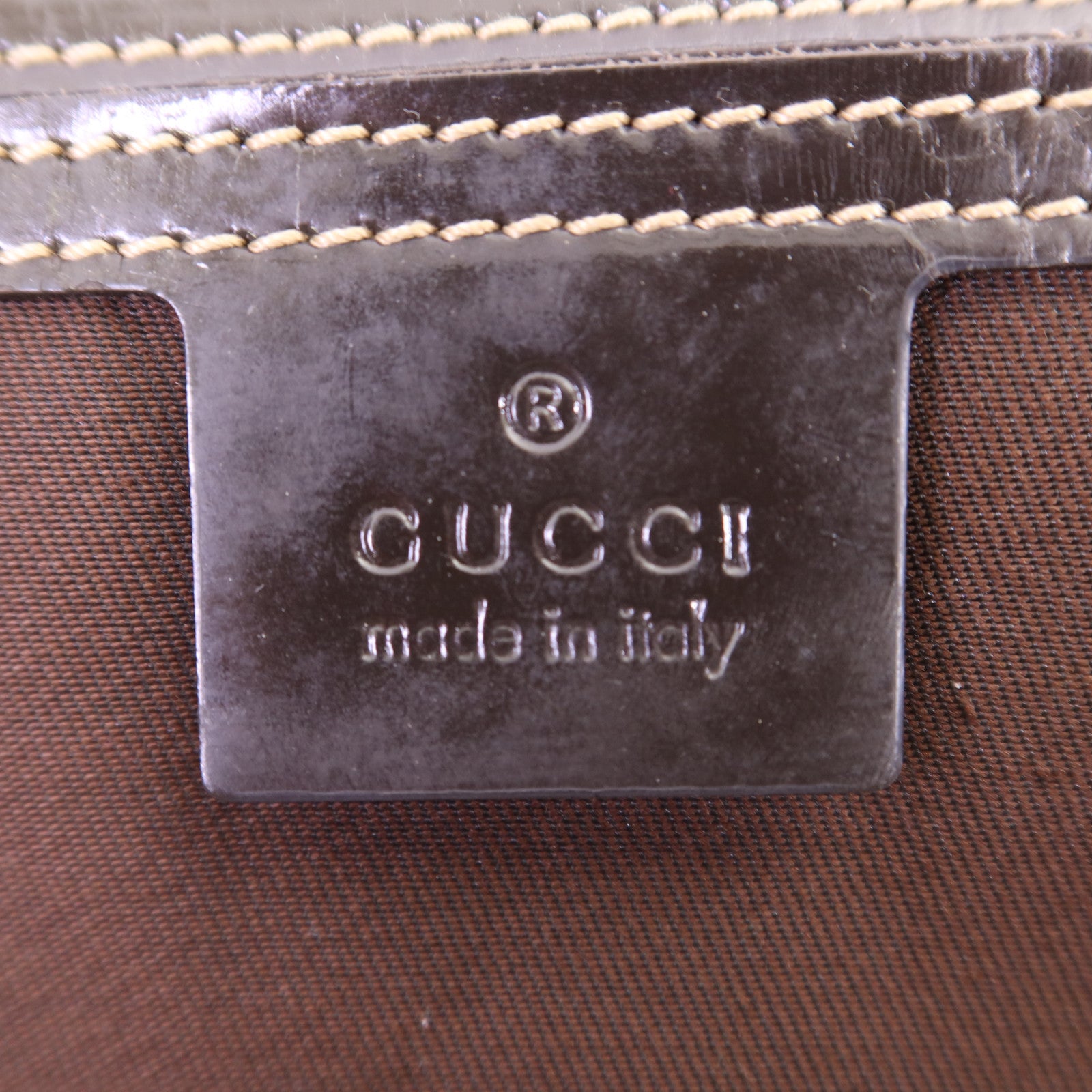 GUCCI 塗層帆布Tote Bag金扣肩背袋
