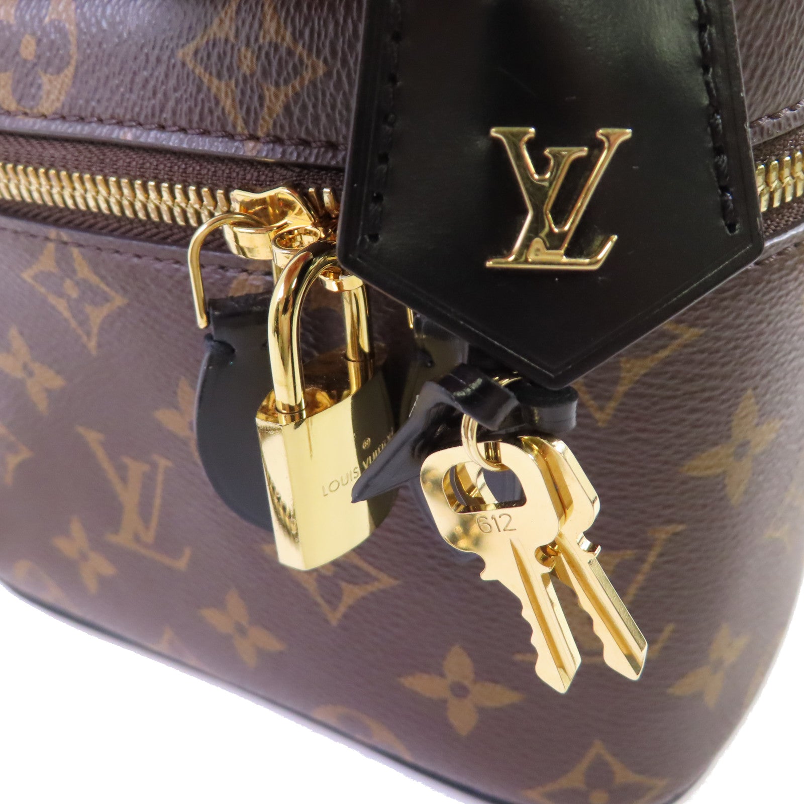 LOUIS VUITTON Monogram Reverse Vanity PM金扣手挽肩背兩用袋啡色