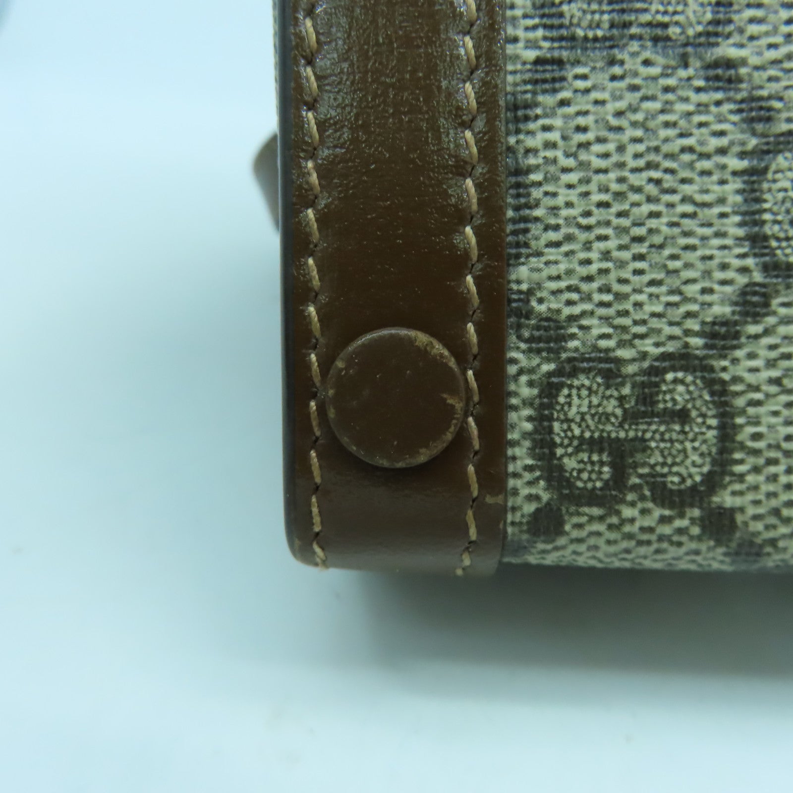 GUCCI 塗層帆布Mini Horsebit 1955金扣肩背袋啡色