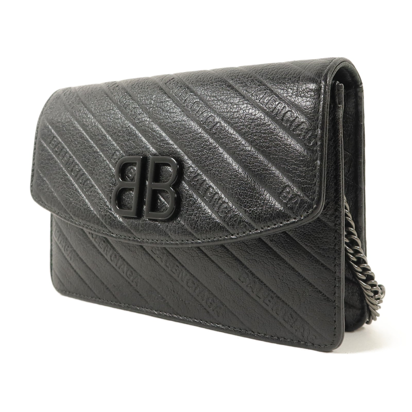 BALENCIAGA 牛皮皮革BB Wallet On Chain鏈帶肩背袋