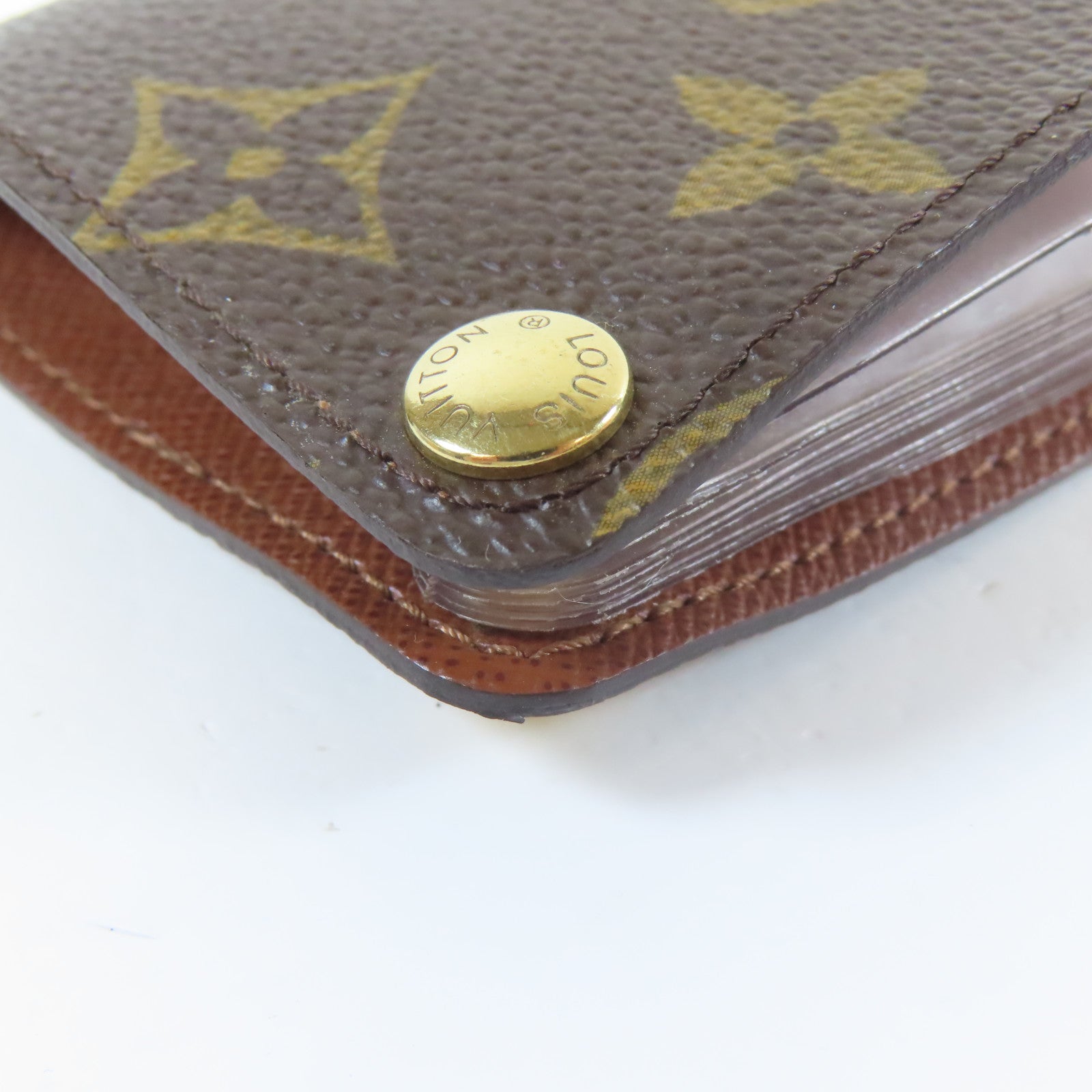 LOUIS VUITTON 【激減優惠】Monogram Porte Cartes Credit Pression Card Case金扣卡片套啡色