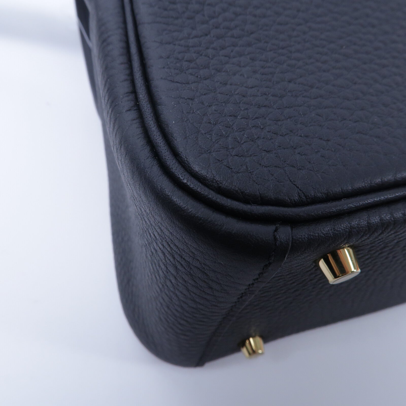 HERMES Clemence皮革Mini Lindy手挽肩背兩用袋Noir