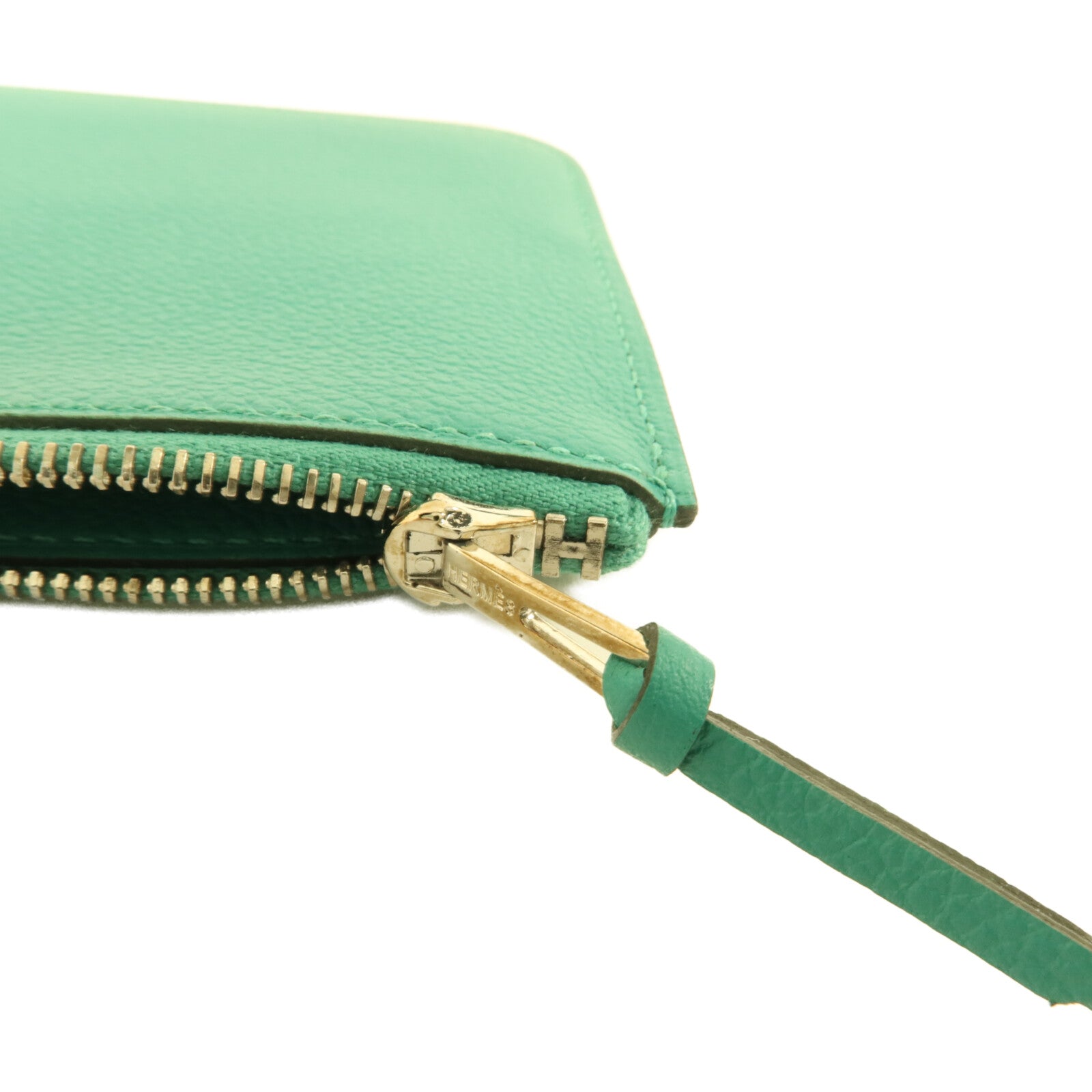 HERMES Evercolor皮革Dogon GM長錢包Vert Verone