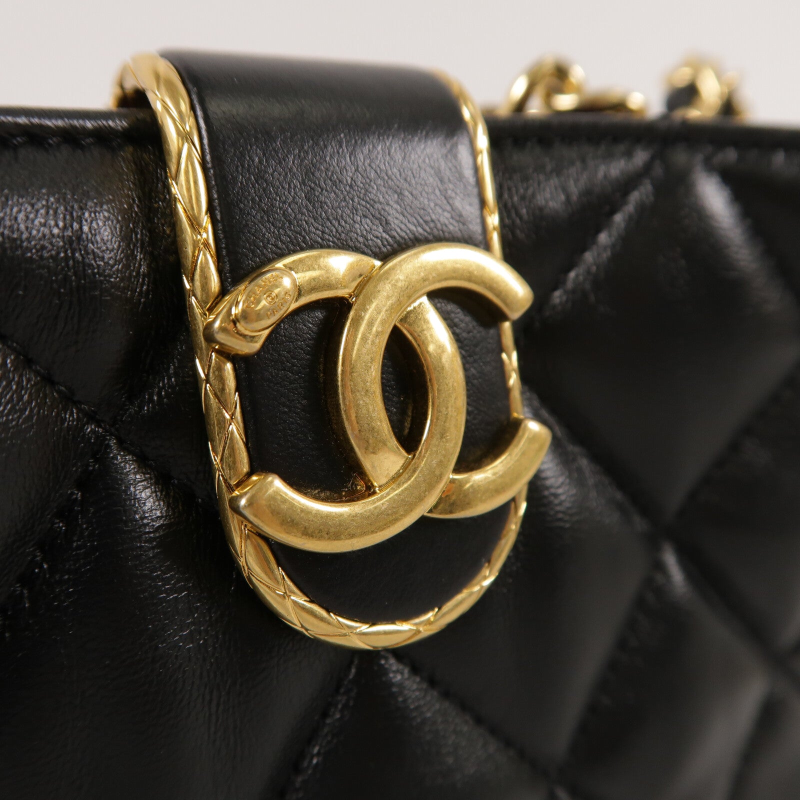 CHANEL 羊皮皮革Chain Shoulder手挽肩背兩用袋