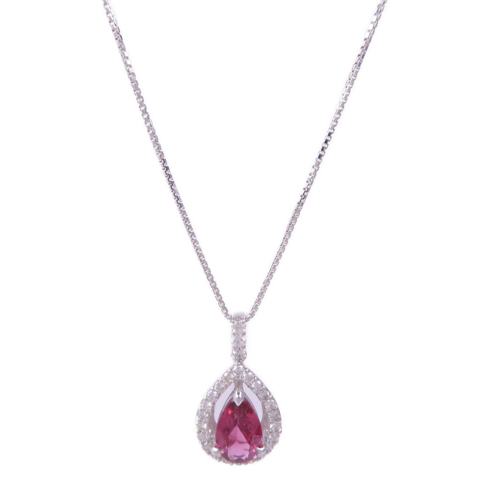 JEWELRY 【激減優惠】18K/14K白金Tourmaline Diamond Necklace碧璽/鑽石項鍊