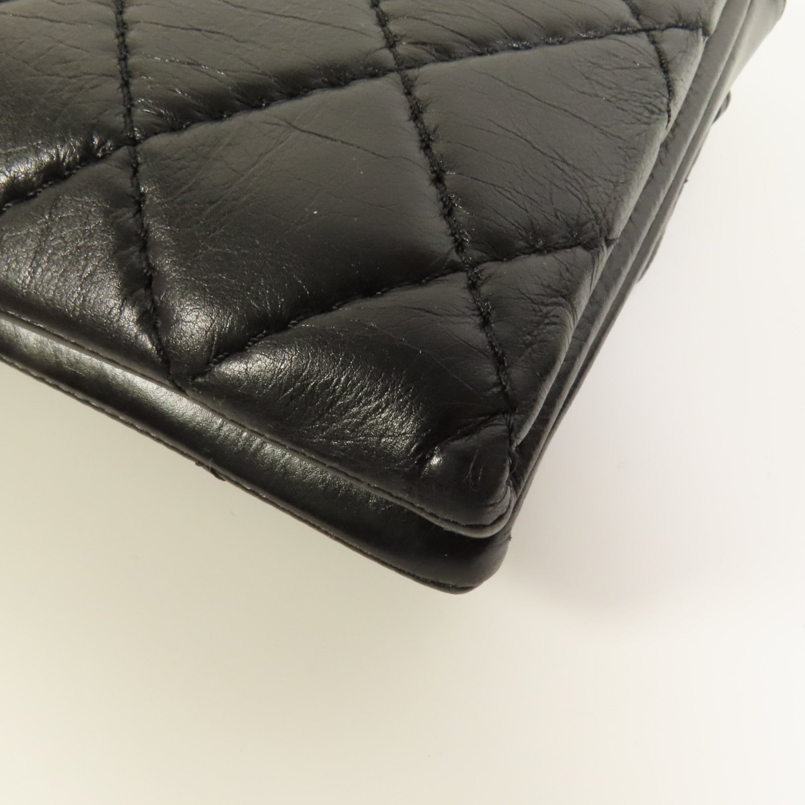 CHANEL 牛皮皮革Chain Shoulder銀扣肩背袋