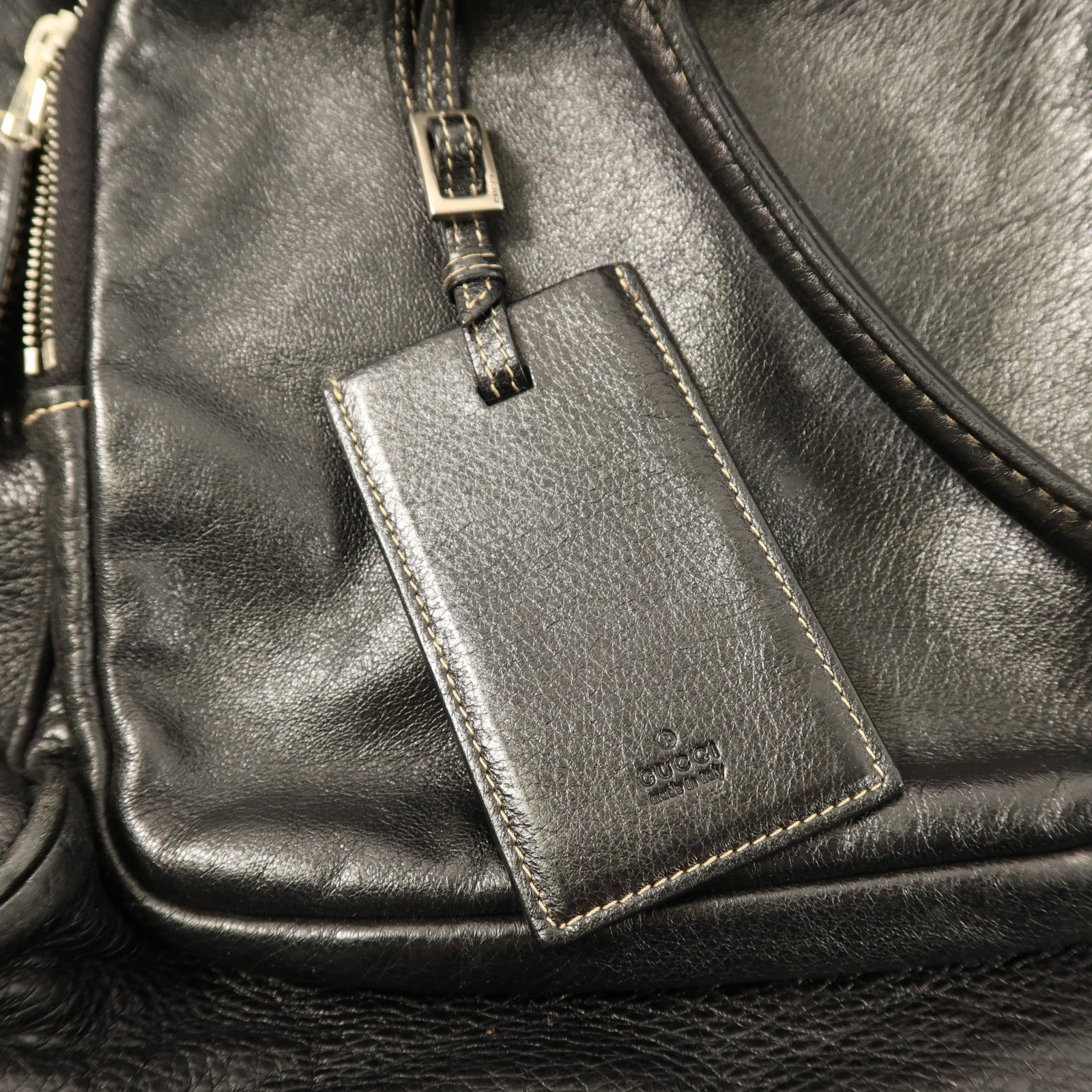 GUCCI Hysteria皮革Duffle Bag銀扣肩背袋