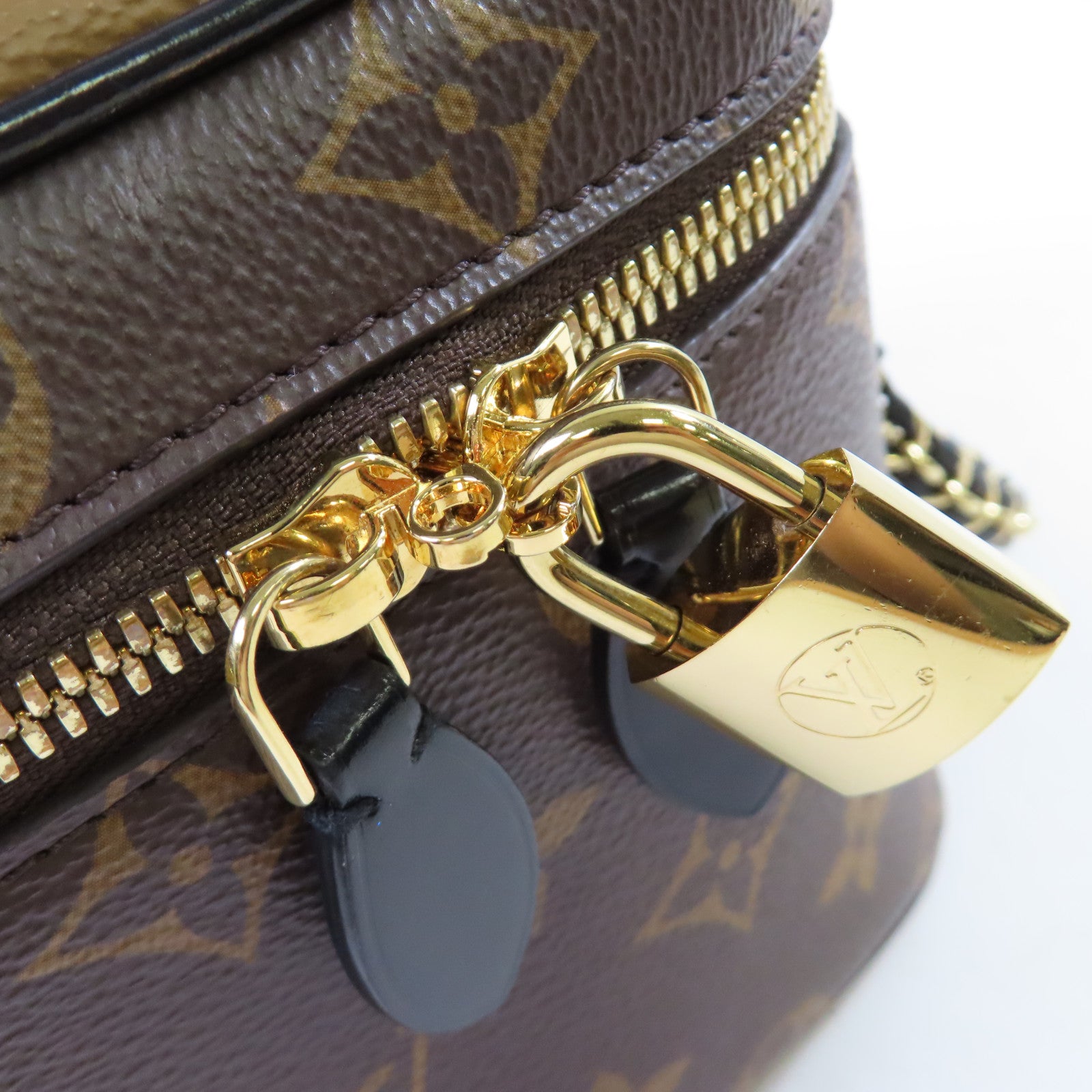 LOUIS VUITTON Monogram Reverse Vanity PM金扣手挽肩背兩用袋啡色