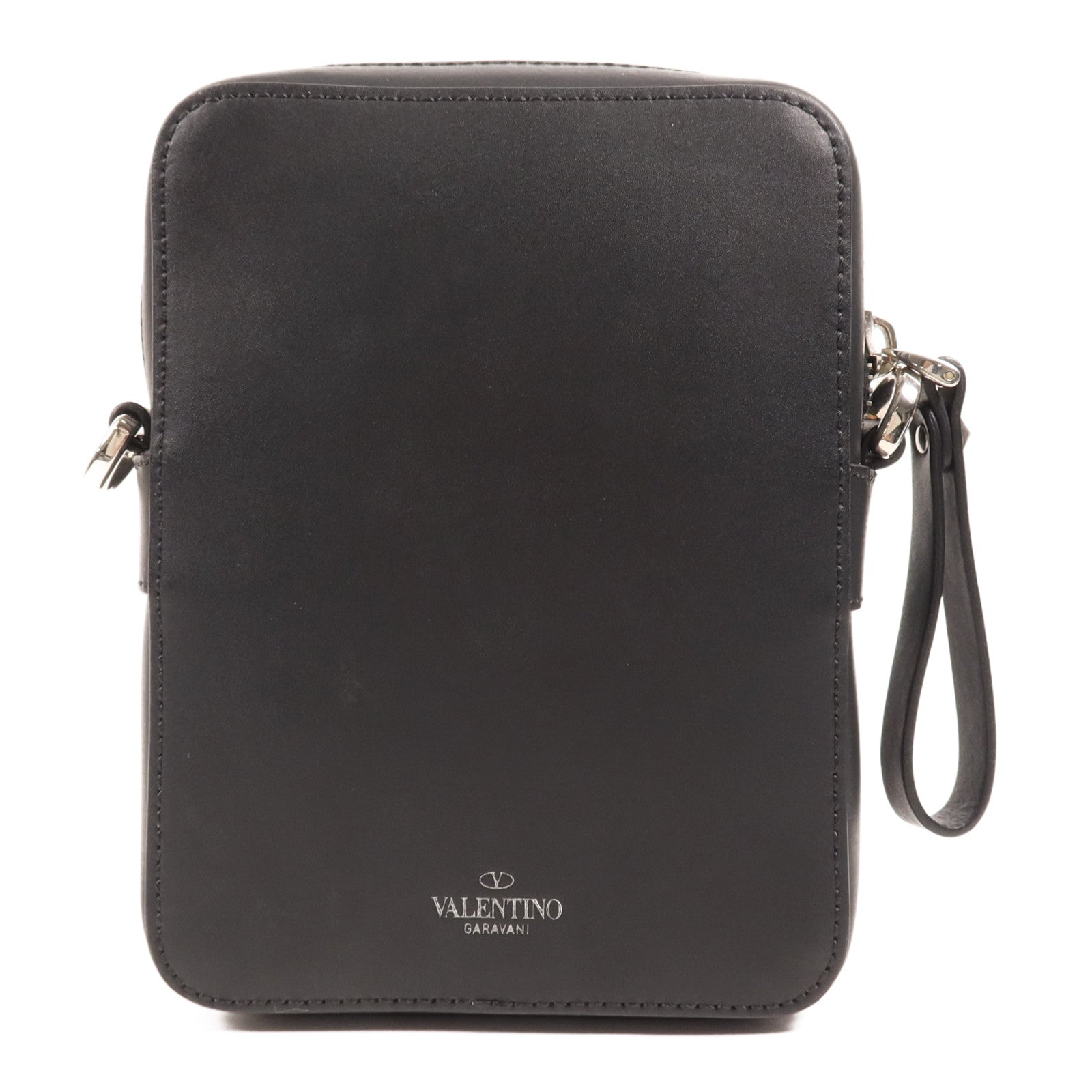 Valentino 【激減優惠】牛皮皮革Shoulder Bag銀扣肩背袋