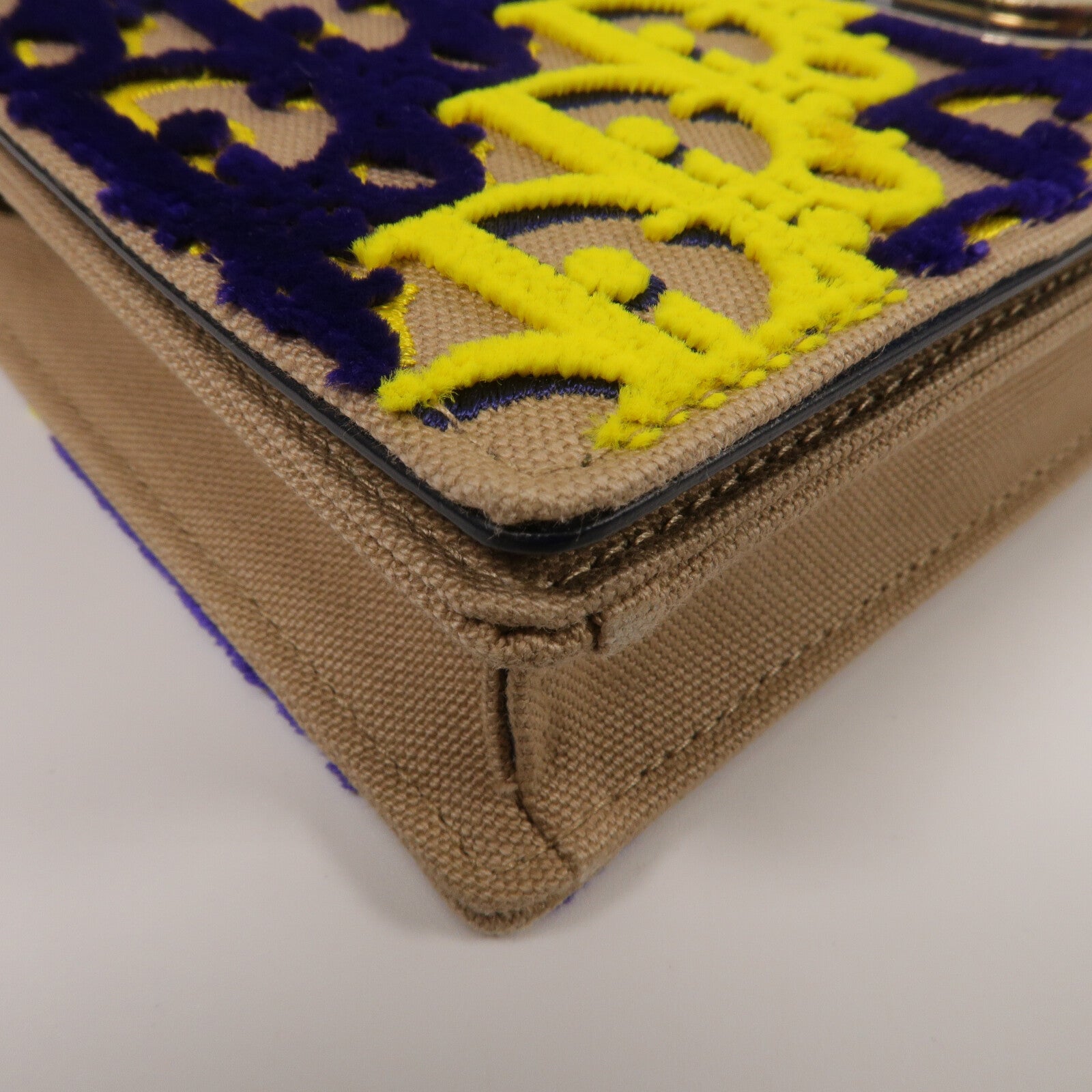 Dior 天鵝絨/帆布Wallet On Chain鏈帶肩背袋