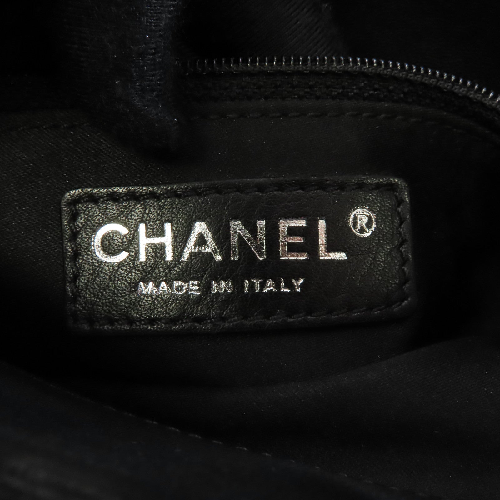CHANEL 菱格羊皮皮革Chain Shoulder銀扣鏈帶肩背袋黑色