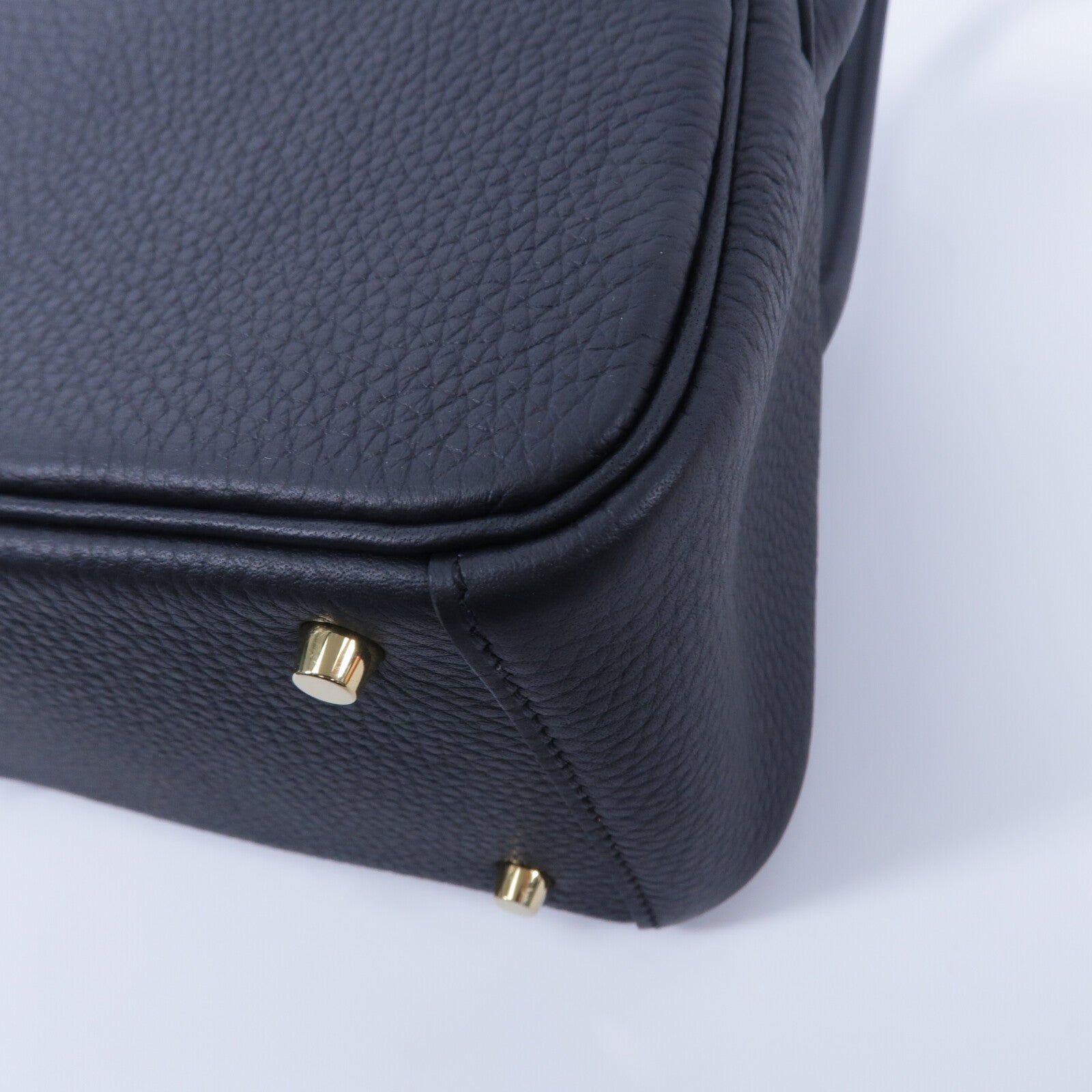 HERMES Clemence皮革Mini Lindy手挽肩背兩用袋Noir