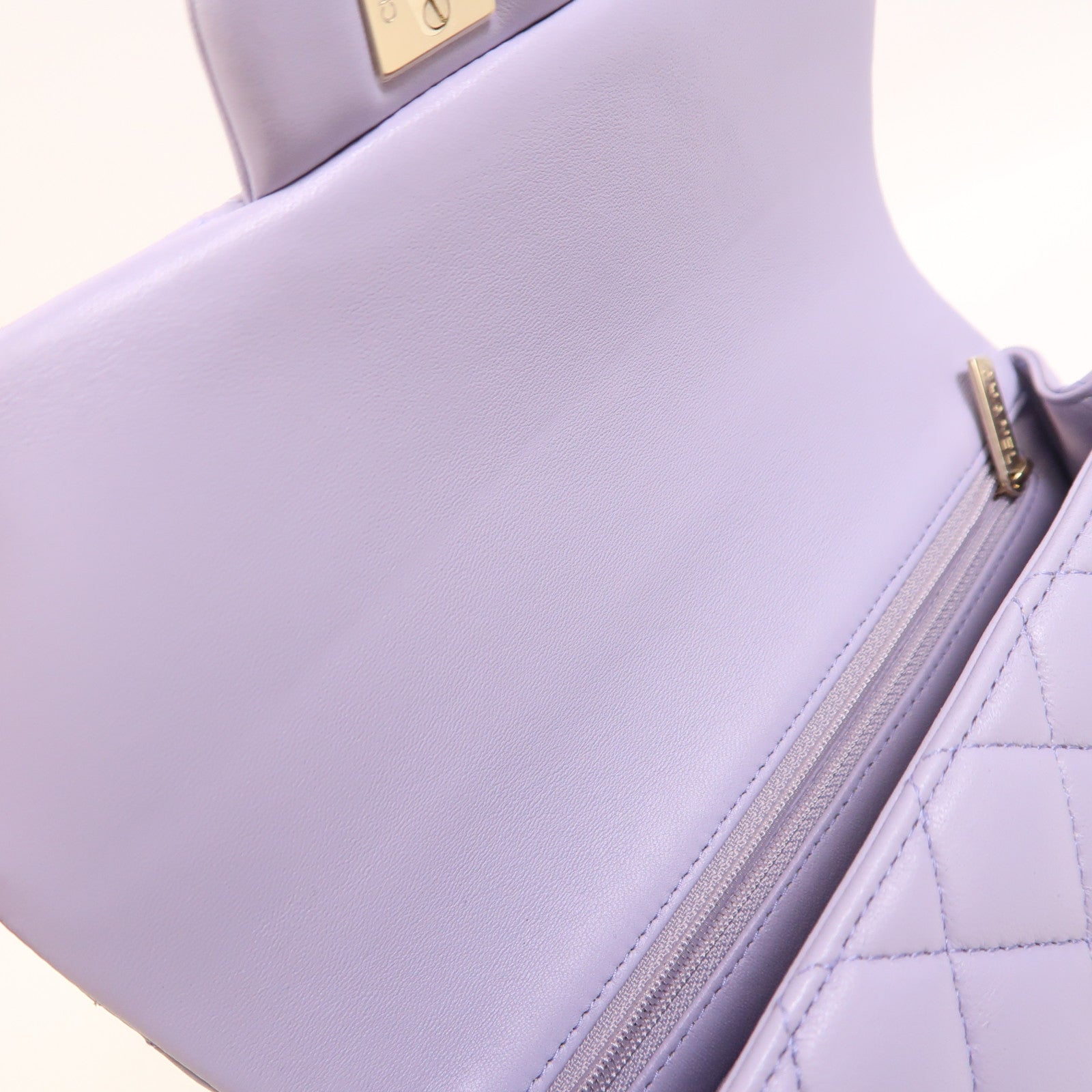 CHANEL 羊皮皮革Mini Flap Bag With Top Handle金扣手挽肩背兩用袋