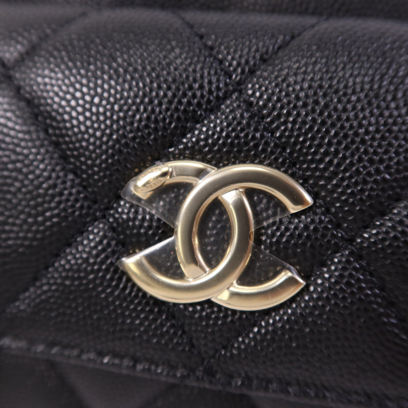 CHANEL 牛皮皮革Waist Bag金扣鏈帶腰包