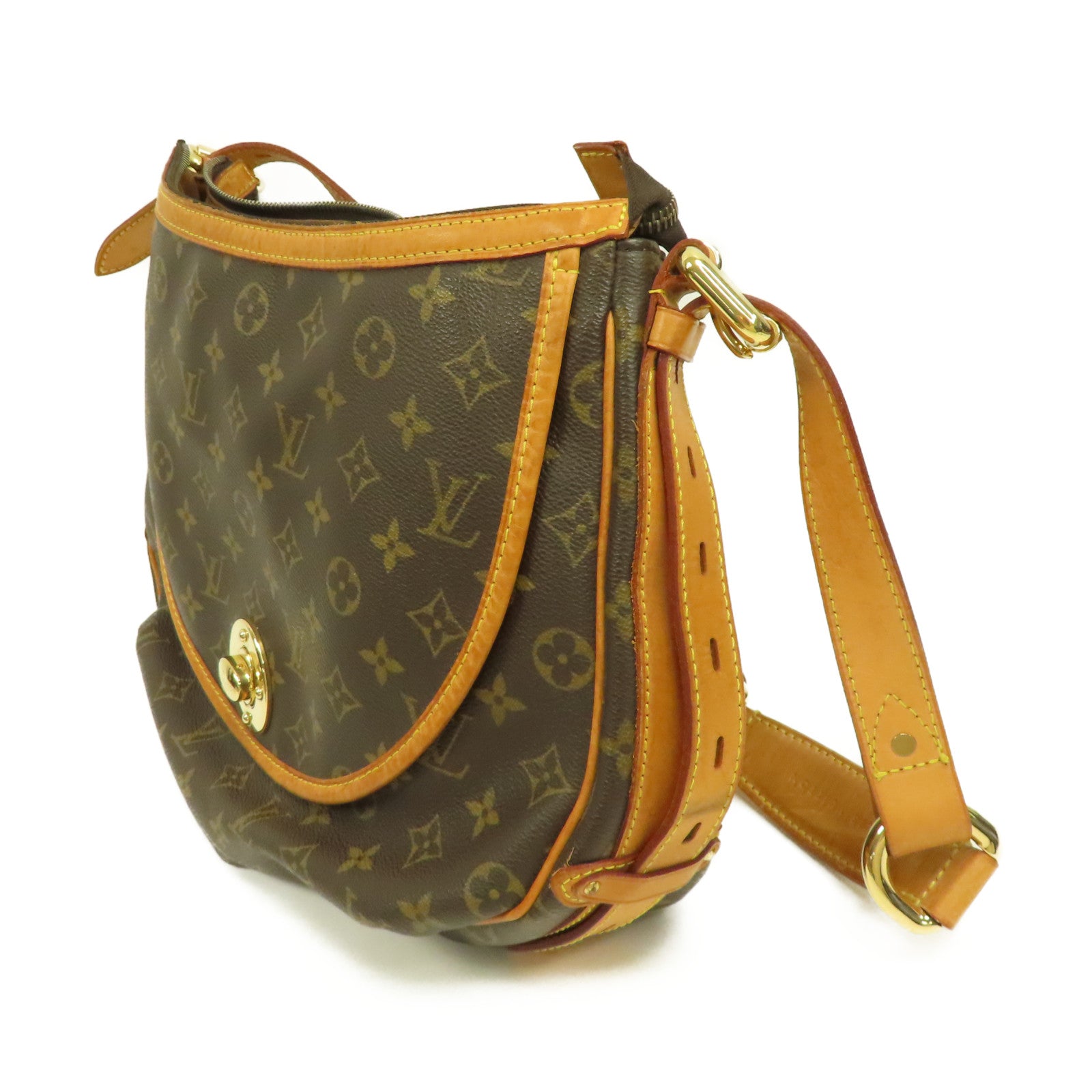 LOUIS VUITTON Monogram Tulum GM金扣肩背袋啡色