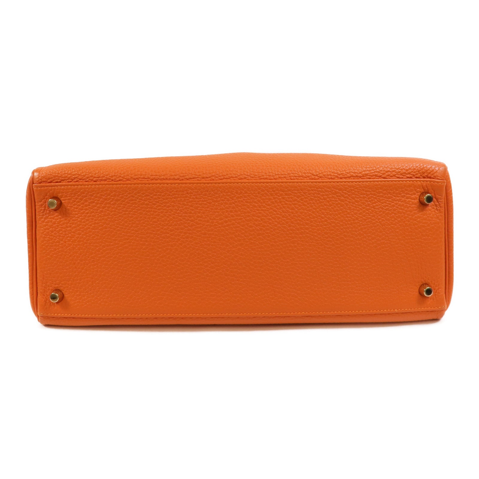 HERMES Clemence皮革Kelly 35手挽肩背兩用袋Orange