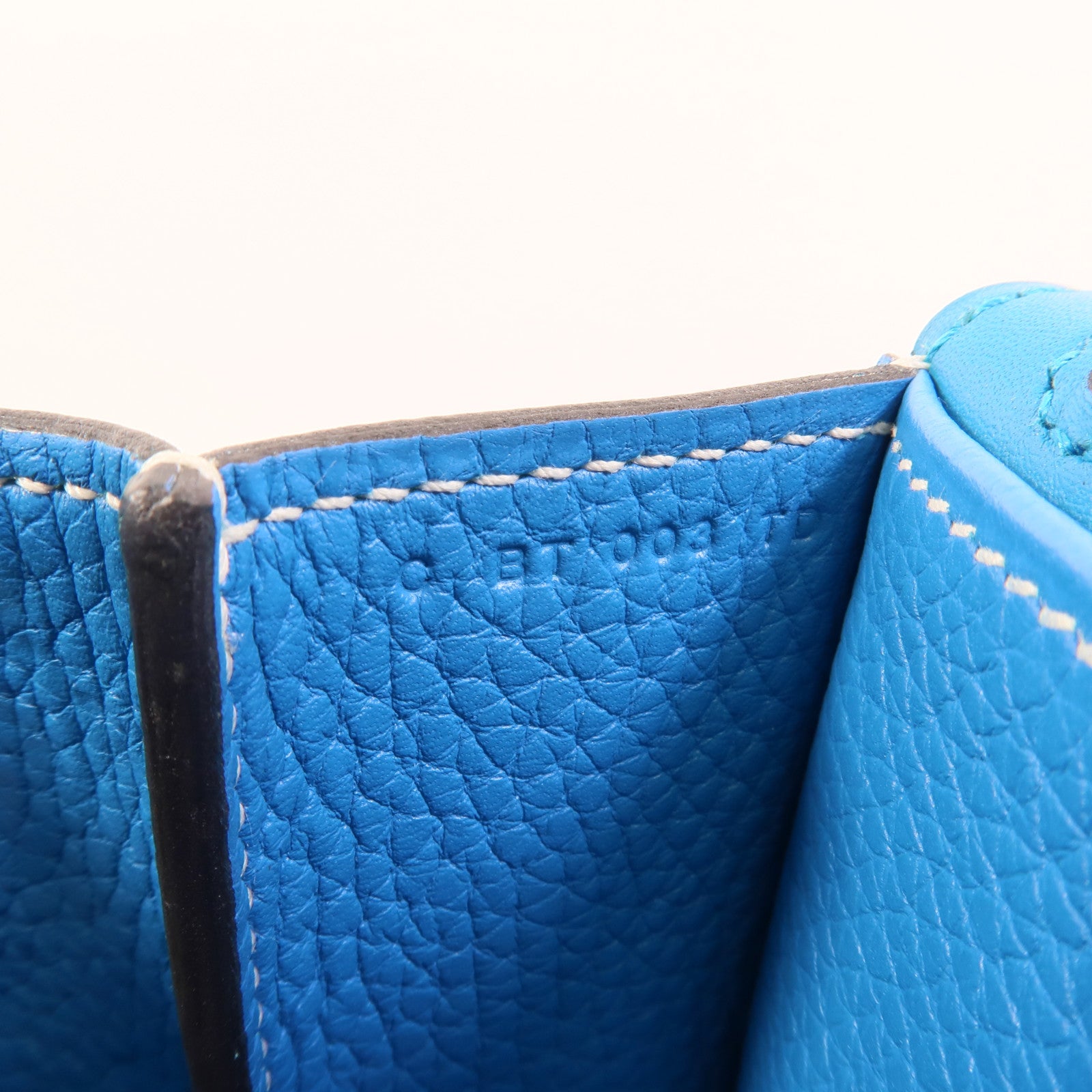 HERMES Clemence皮革Halzan 31手挽肩背兩用袋Bleu Hydra