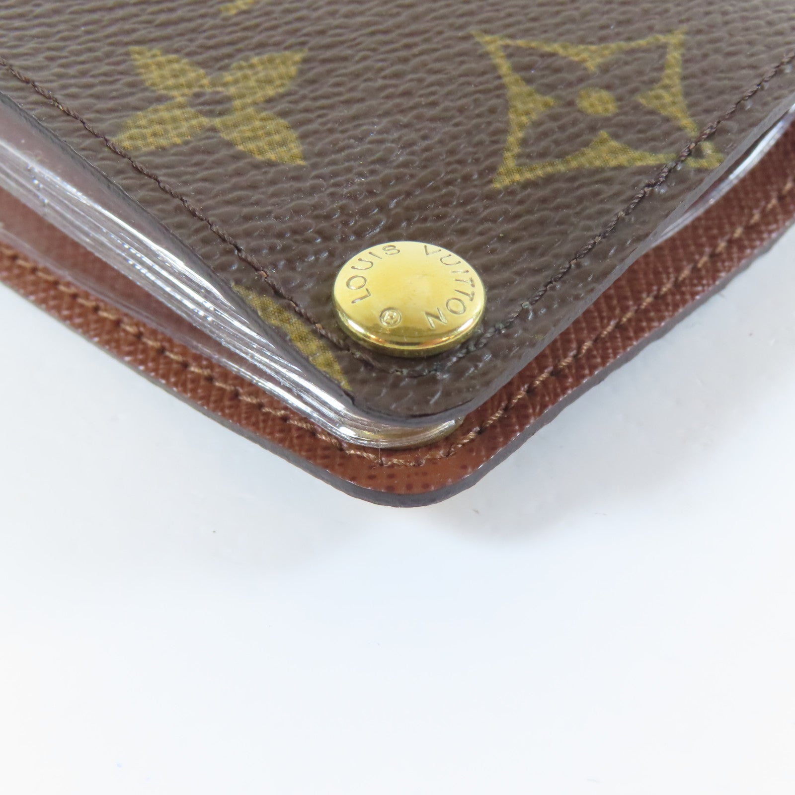 LOUIS VUITTON 【激減優惠】Monogram Porte Cartes Credit Pression Card Case金扣卡片套啡色