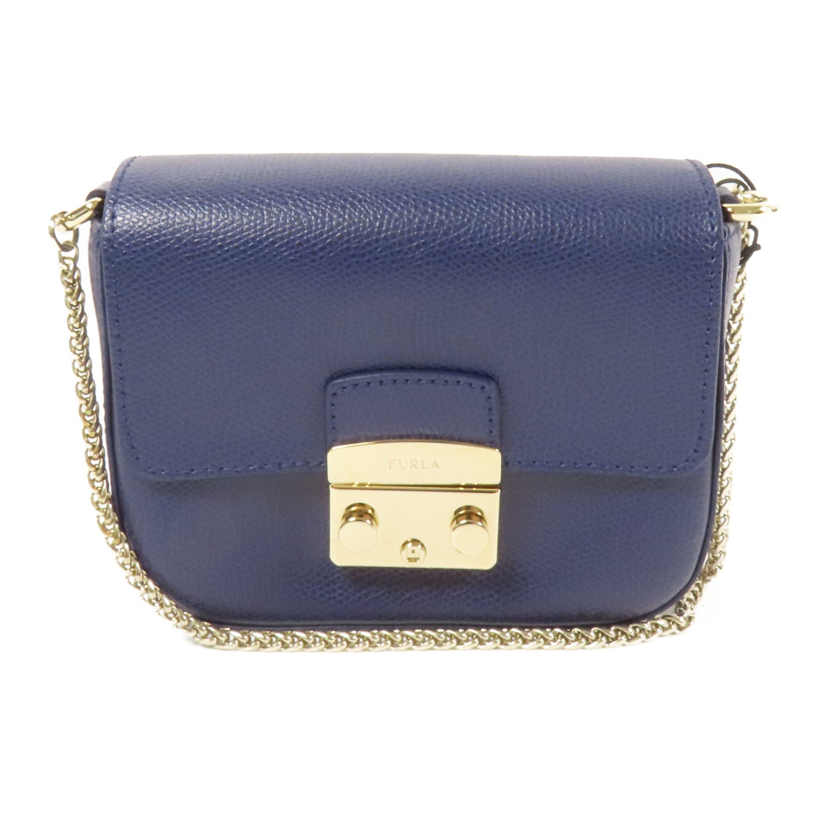 Furla 【激減優惠】牛皮皮革Chain Shoulder金扣鏈帶肩背袋