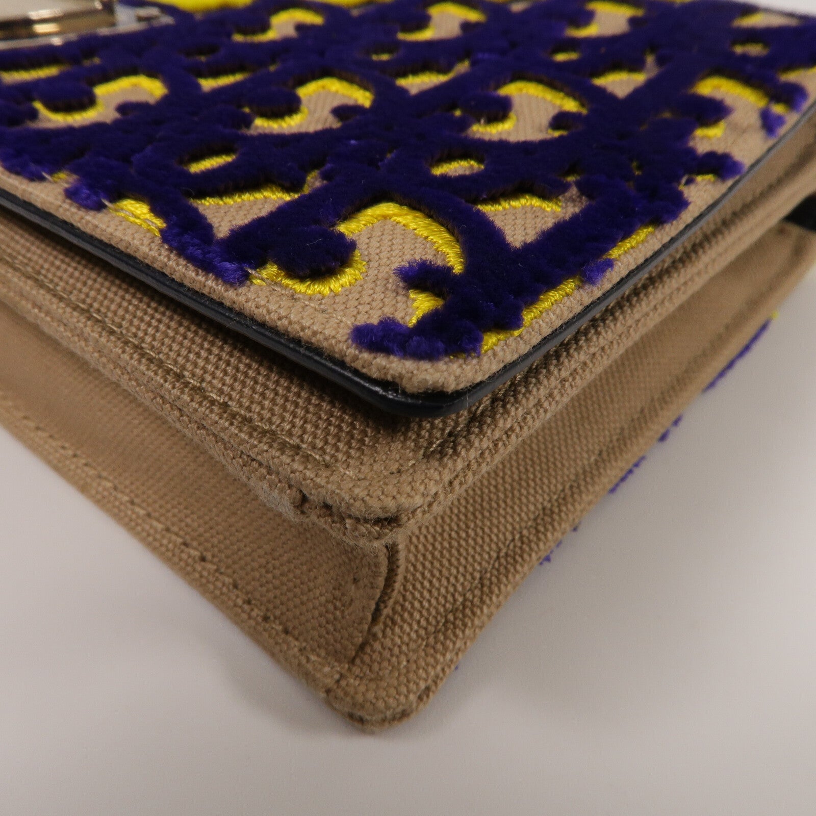 Dior 天鵝絨/帆布Wallet On Chain鏈帶肩背袋