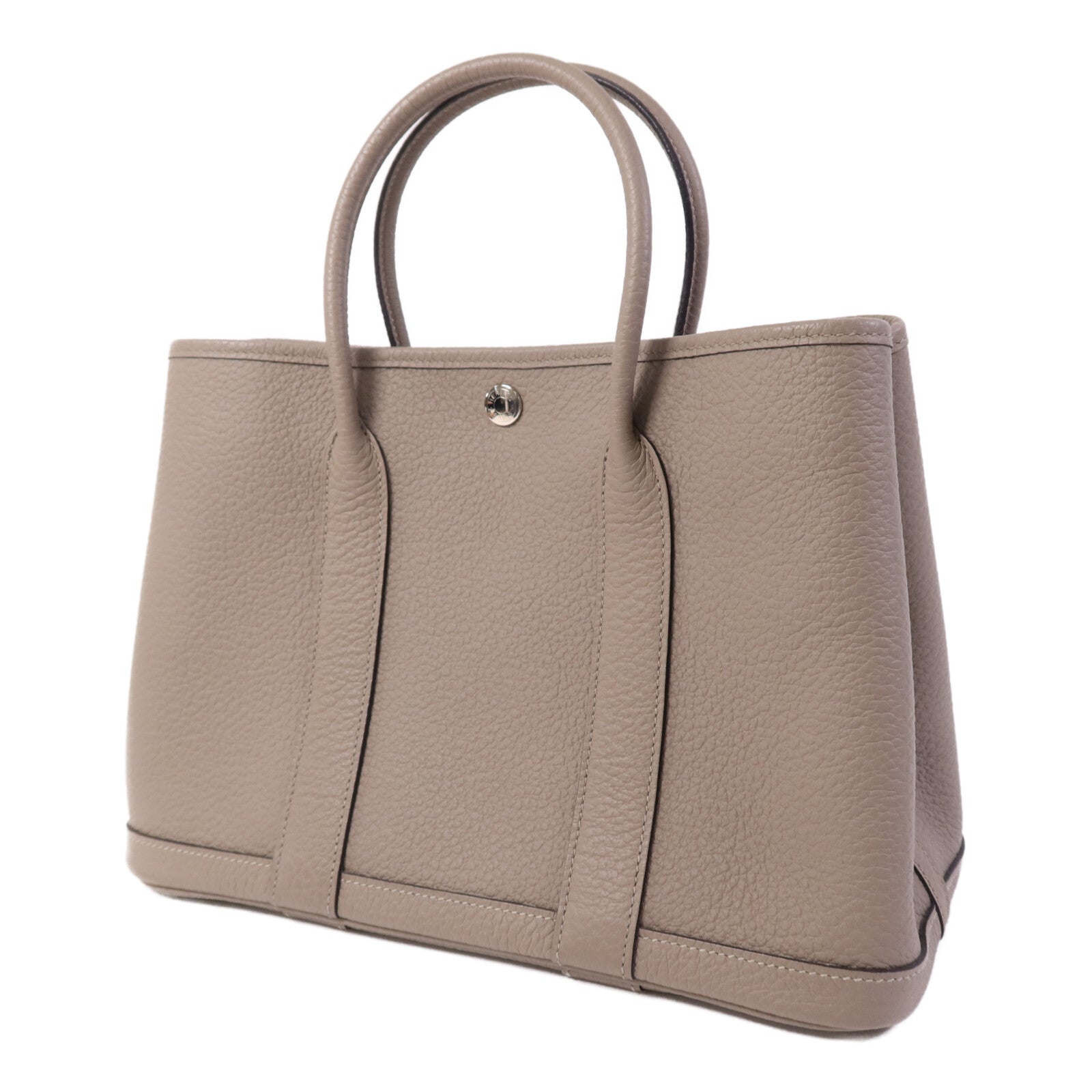 HERMES Negonda皮革Garden Party TPM銀扣手挽袋Gris Asphalte