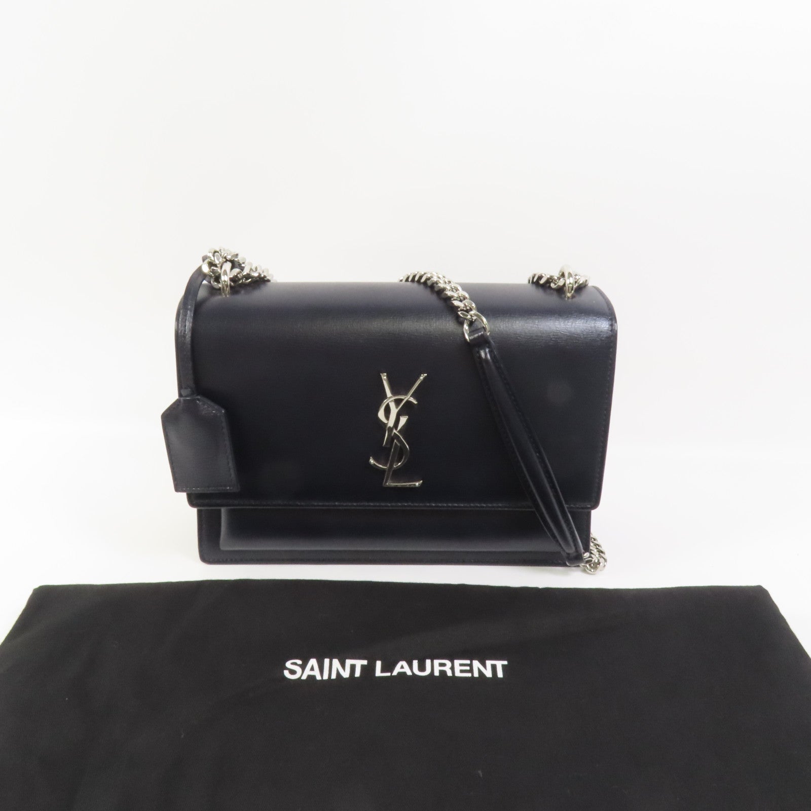 SAINT LAURENT 【激減優惠】牛皮皮革Sunset Medium銀扣肩背袋