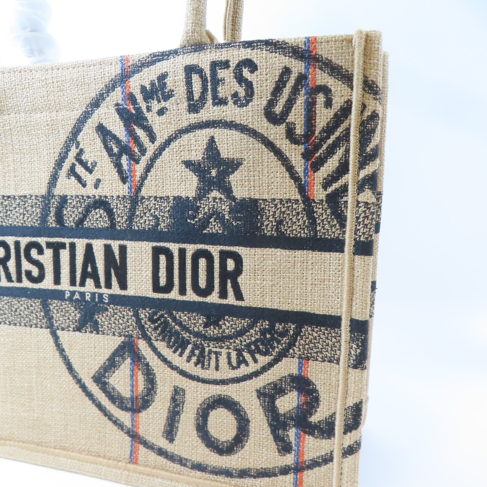 Dior 麻質Book Tote Bag 手挽袋啡色