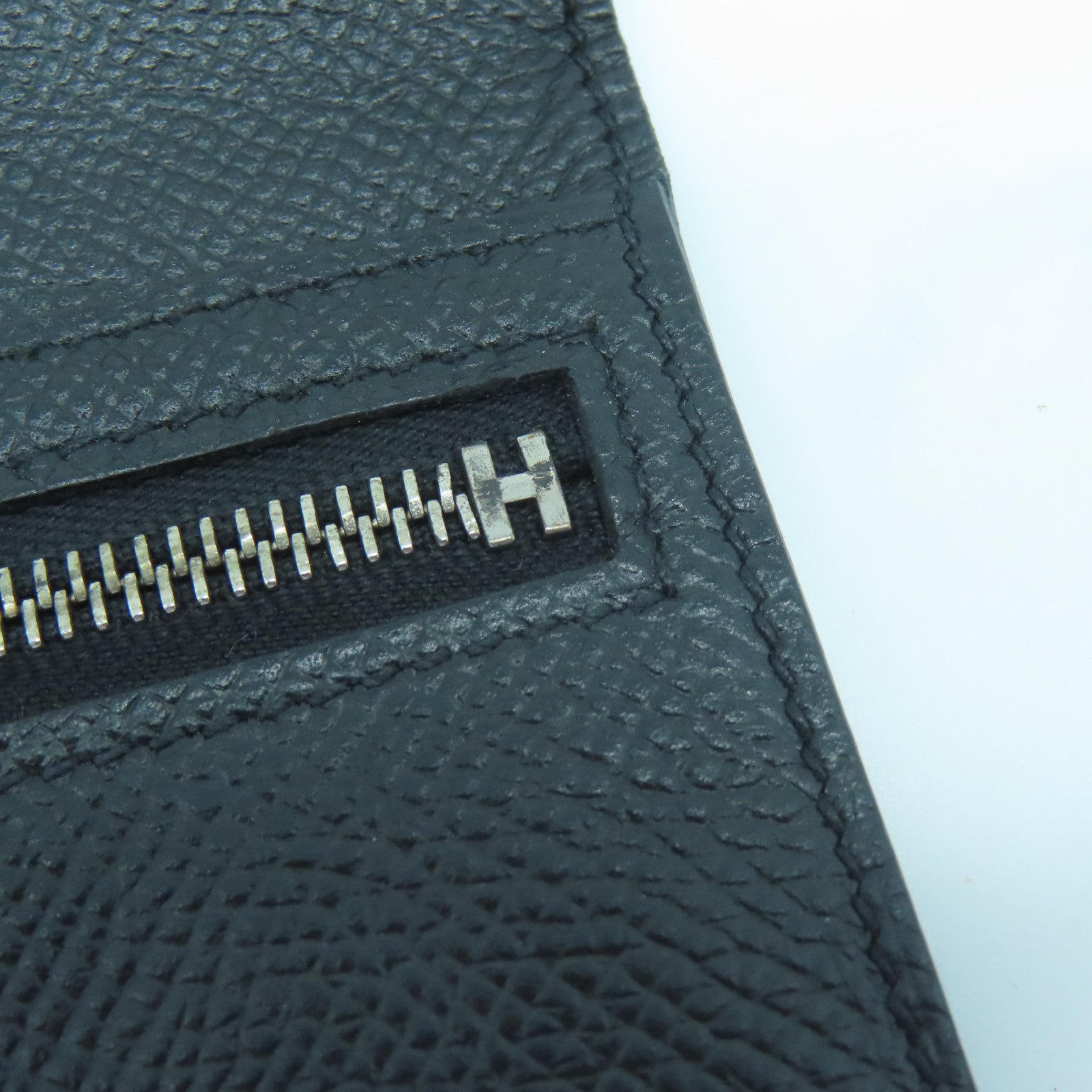 HERMES 【清倉大減價】Epsom皮革Bearn bi-fold銀扣長錢包經典黑色