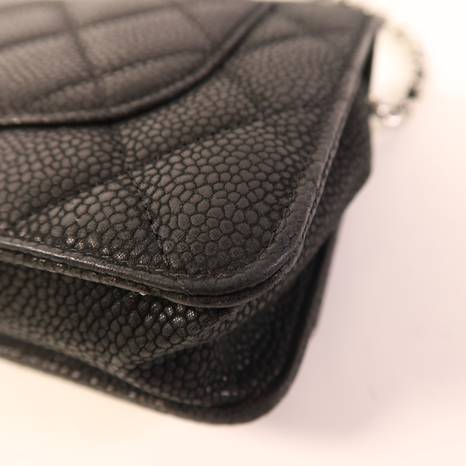 CHANEL 牛皮皮革WOC Wallet On Chain銀扣鏈帶肩背袋
