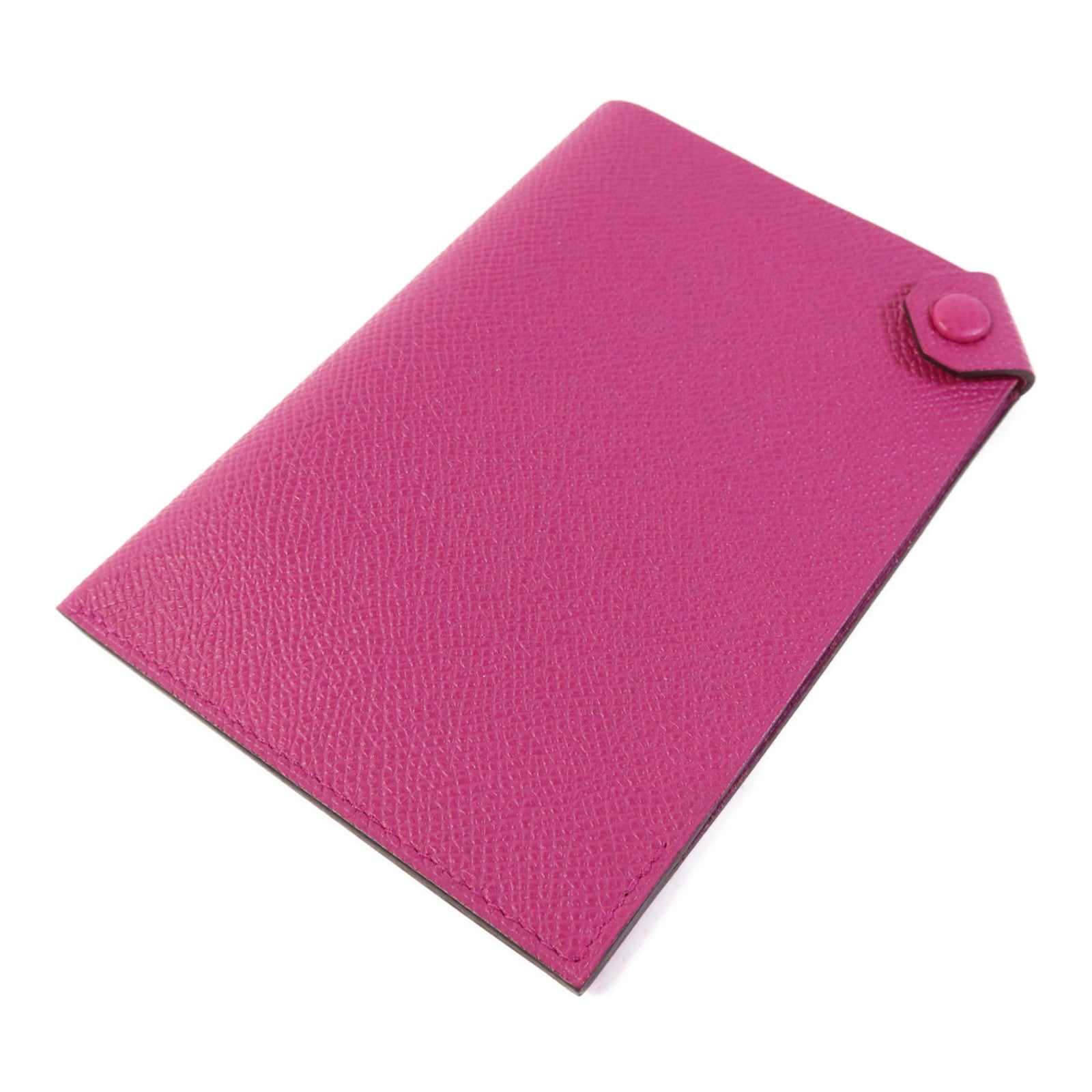 HERMES Epsom皮革Passpart Case銀扣護照套Rose Purple