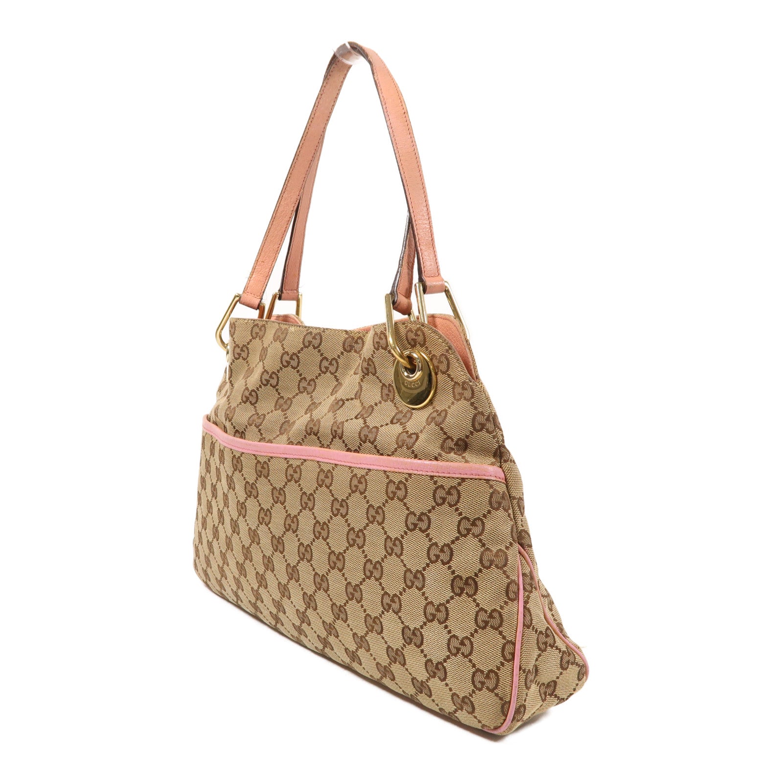 GUCCI 帆布Shoulder Bag金扣肩背袋