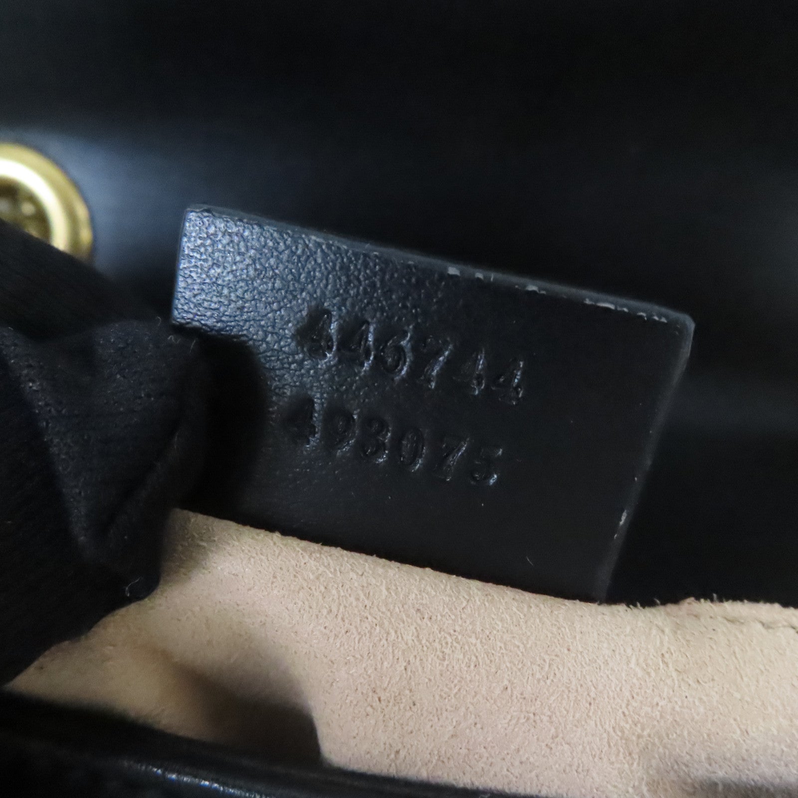 GUCCI 牛皮皮革GG Marmont金扣鏈帶肩背袋黑色