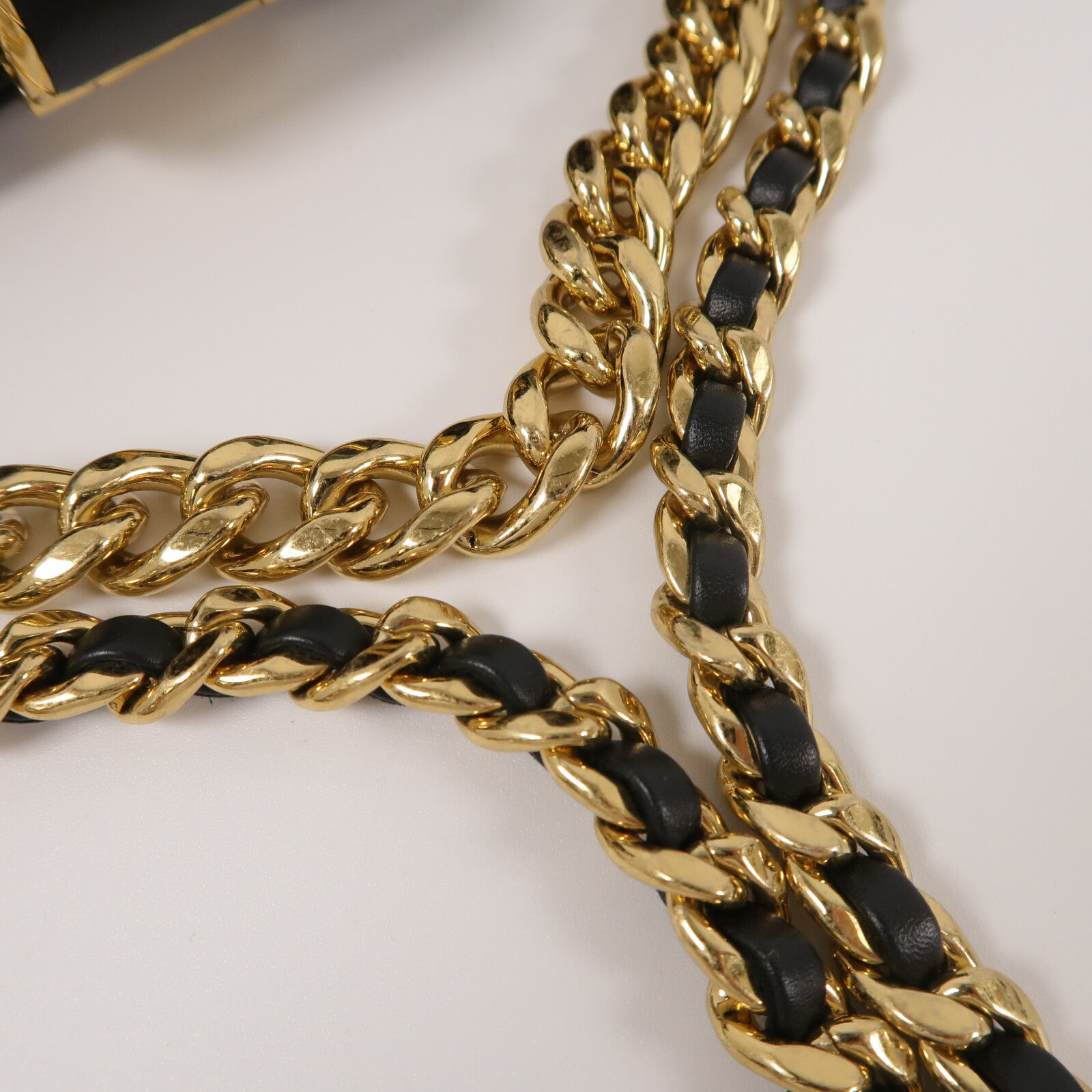 CHANEL 羊皮皮革Chain Shoulder手挽肩背兩用袋