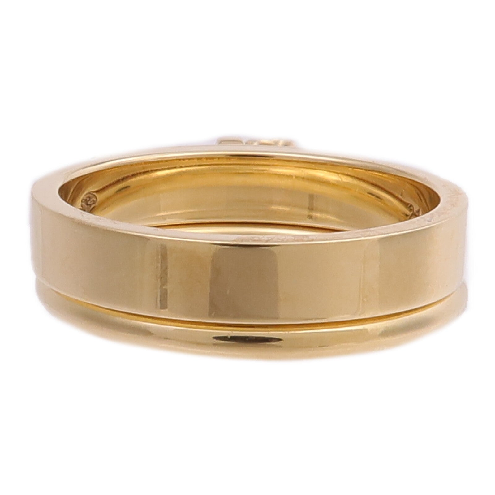 HERMES 18K黃金Bague Kelly TPM Double戒指Hermes#50/US#5.25