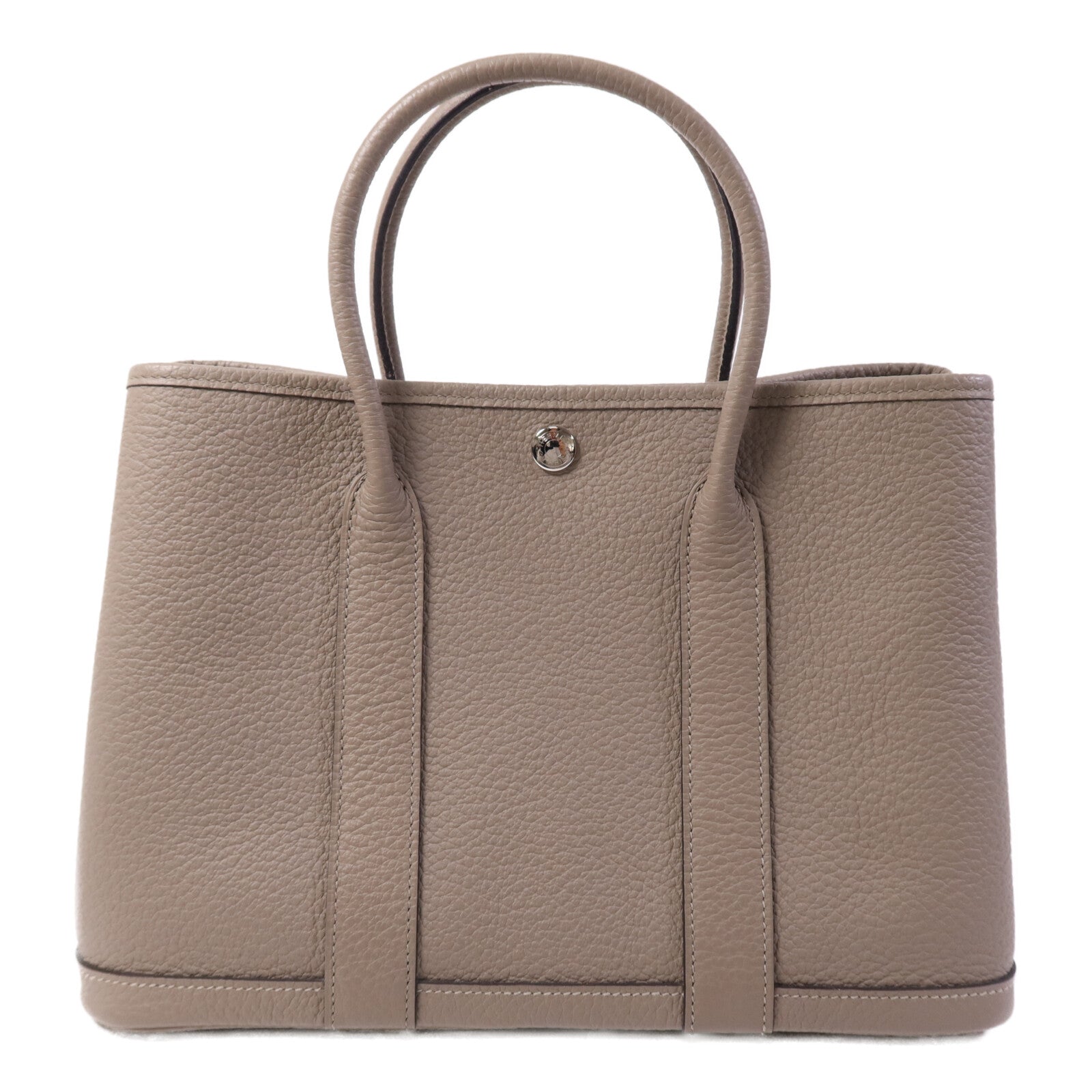 HERMES Negonda皮革Garden Party TPM銀扣手挽袋Gris Asphalte