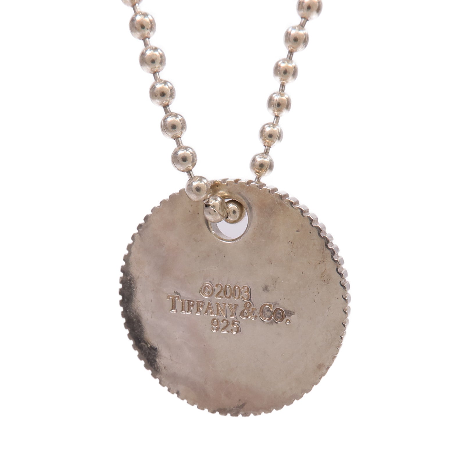 TIFFANY＆CO 925純銀Round Disc Necklace項鍊