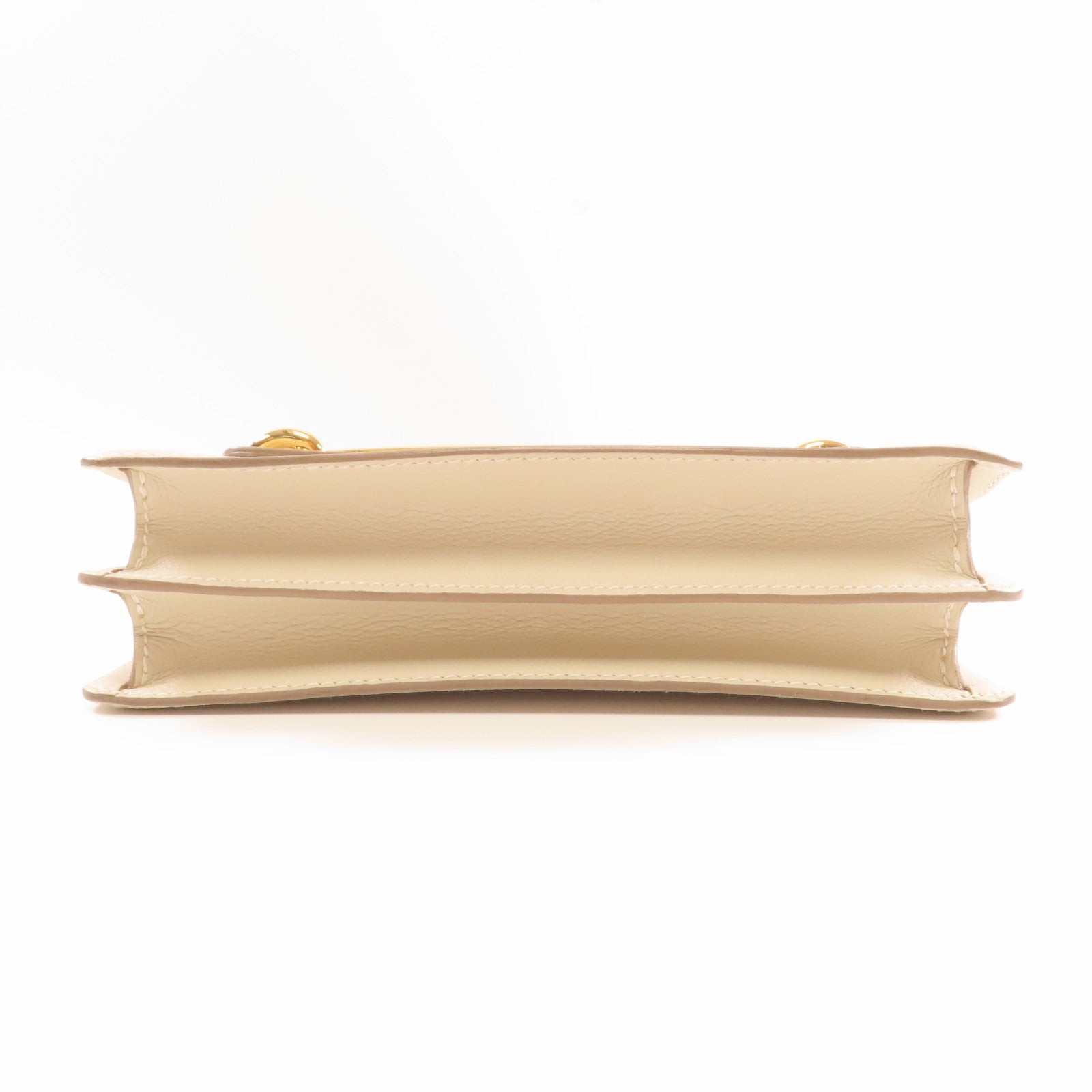 HERMES Evercolor皮革Roulis 23金扣肩背袋Beton/白色