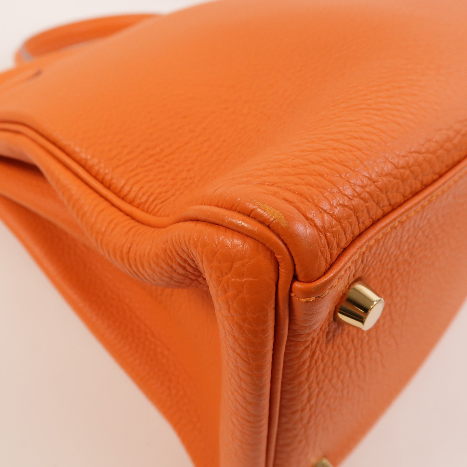 HERMES Clemence皮革Kelly 35手挽肩背兩用袋Orange