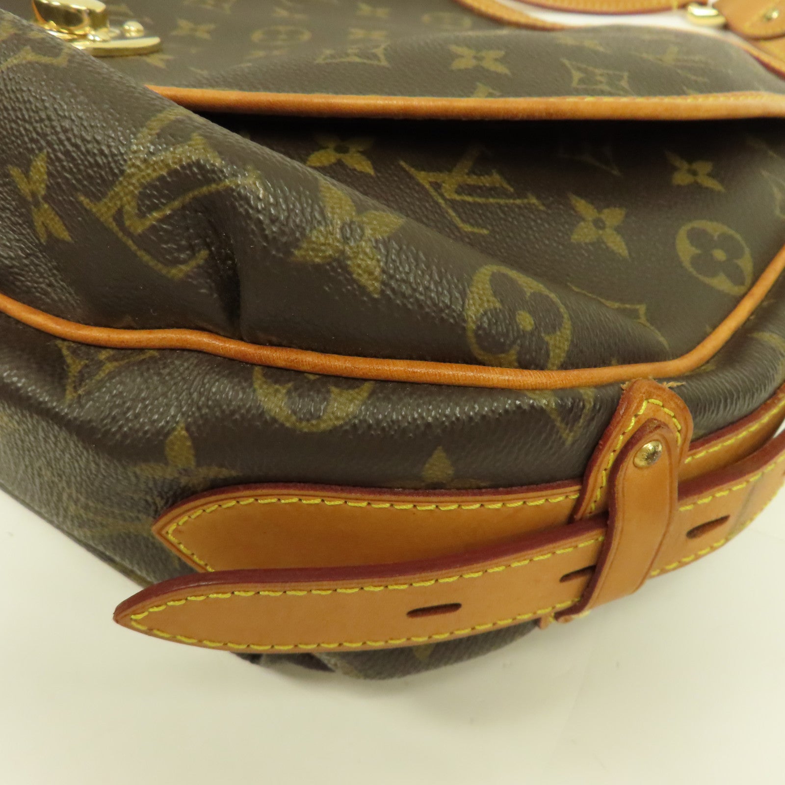 LOUIS VUITTON Monogram Tulum GM金扣肩背袋啡色
