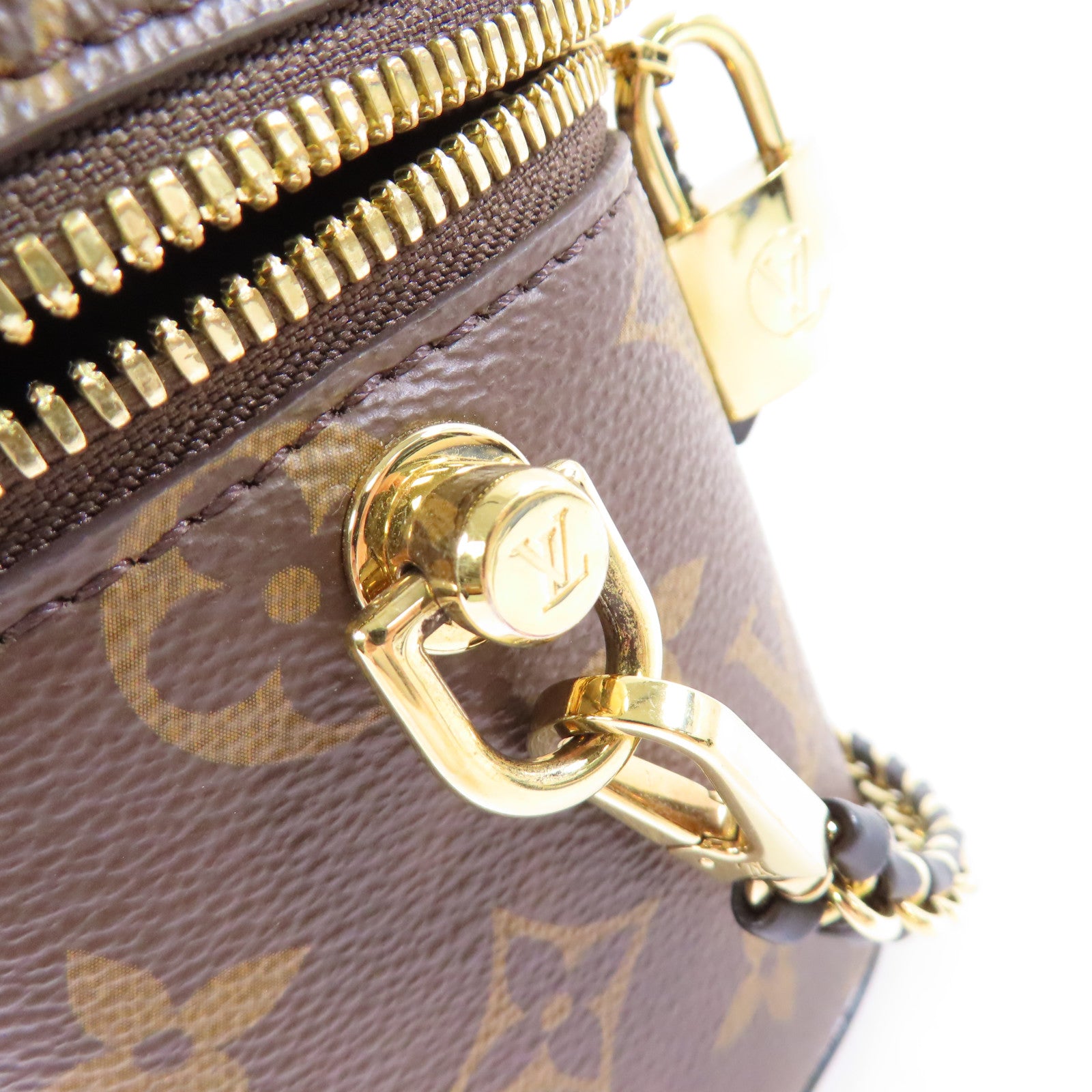 LOUIS VUITTON Monogram Reverse Vanity PM金扣手挽肩背兩用袋啡色