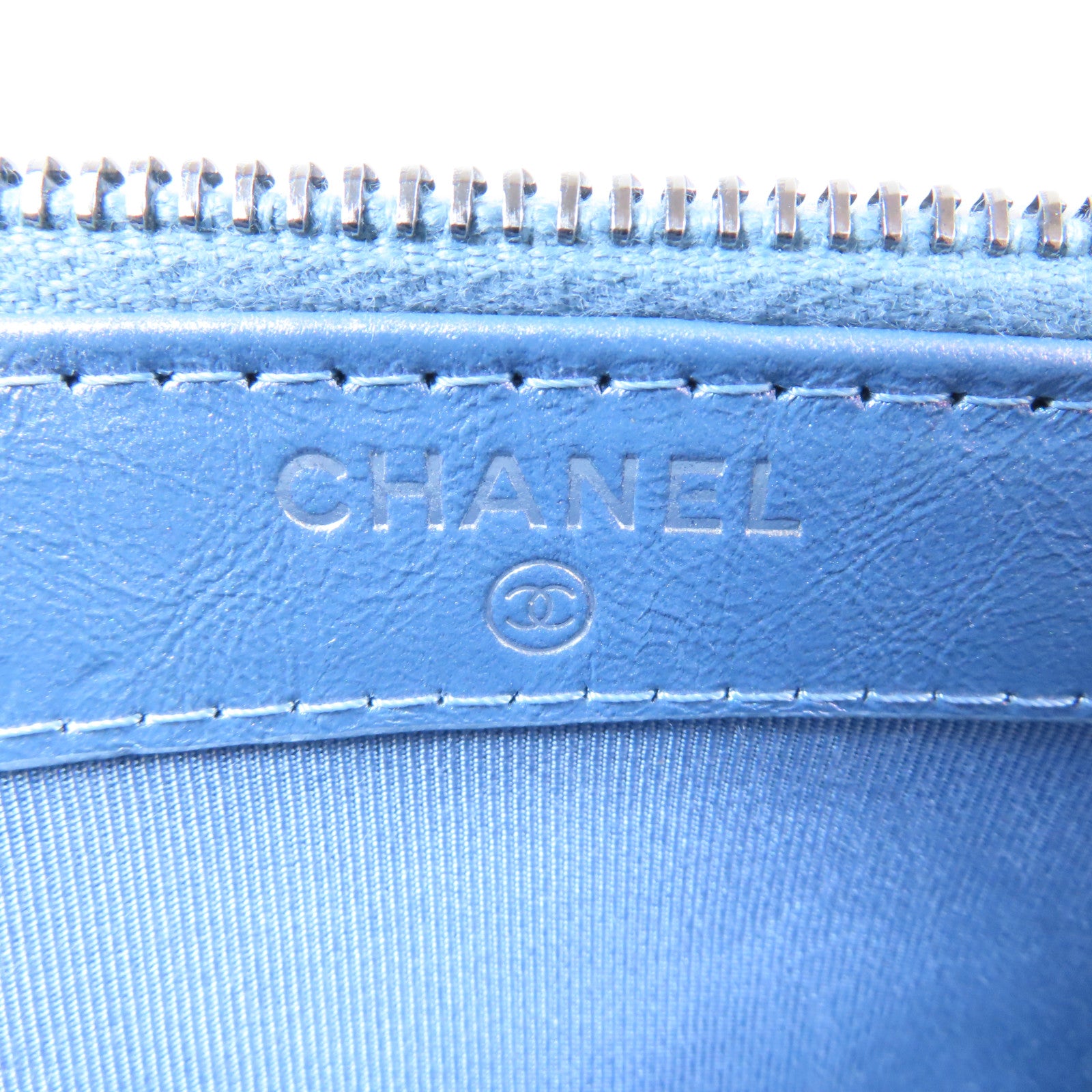 CHANEL 【激減優惠】菱格牛皮皮革Chain Shoulder金/銀扣鏈帶肩背袋藍色