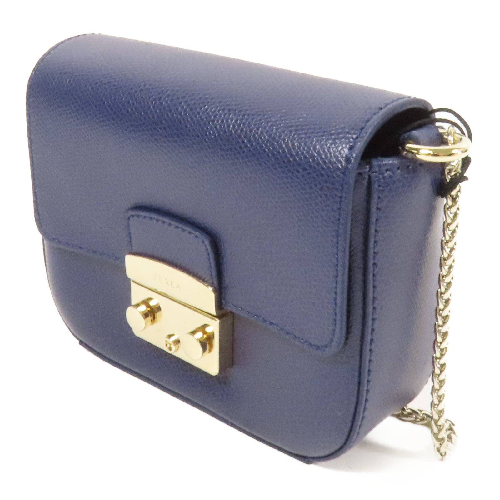 Furla 【激減優惠】牛皮皮革Chain Shoulder金扣鏈帶肩背袋