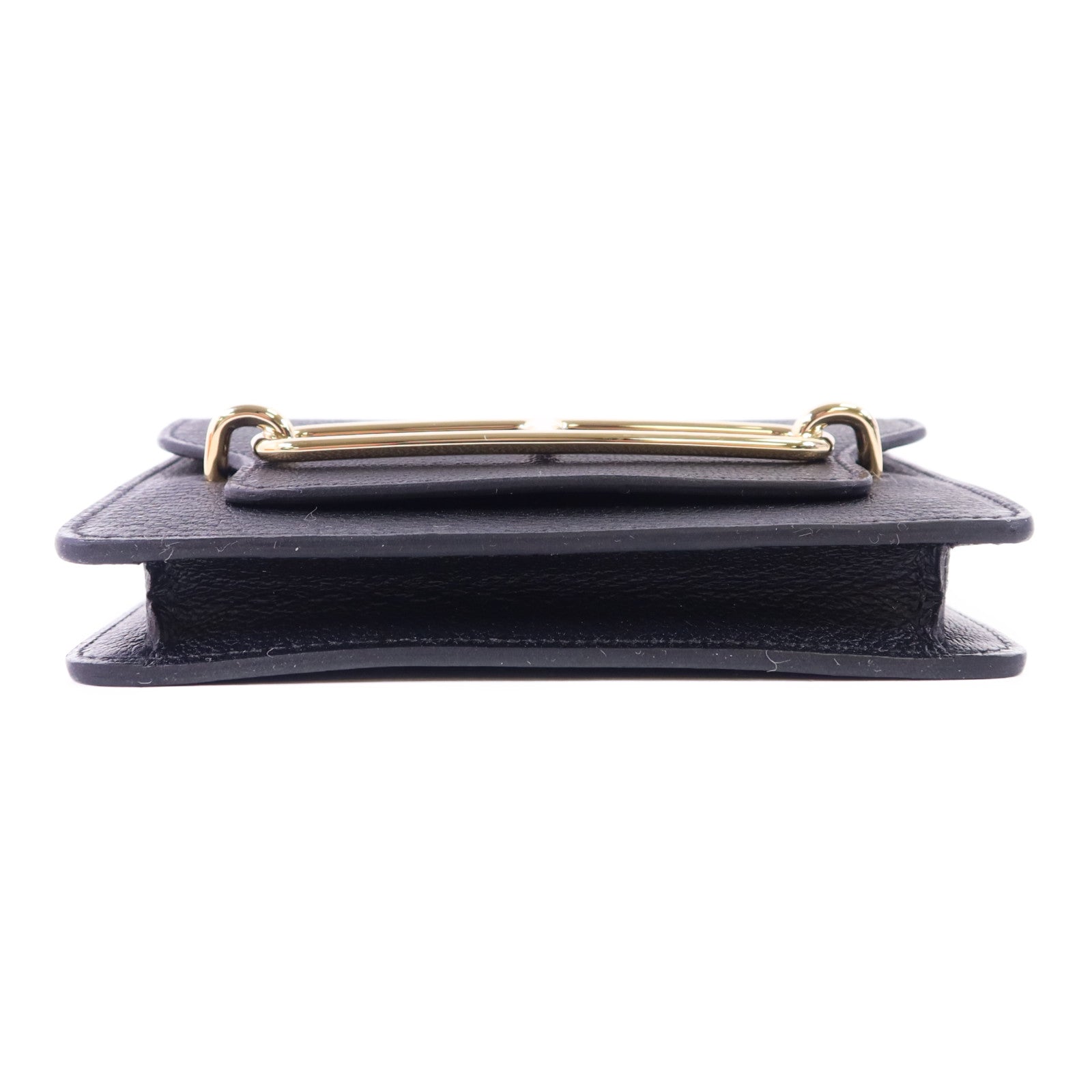 HERMES 【激減優惠】Chevre皮革Roulis Slim Wallet金扣錢包Noir