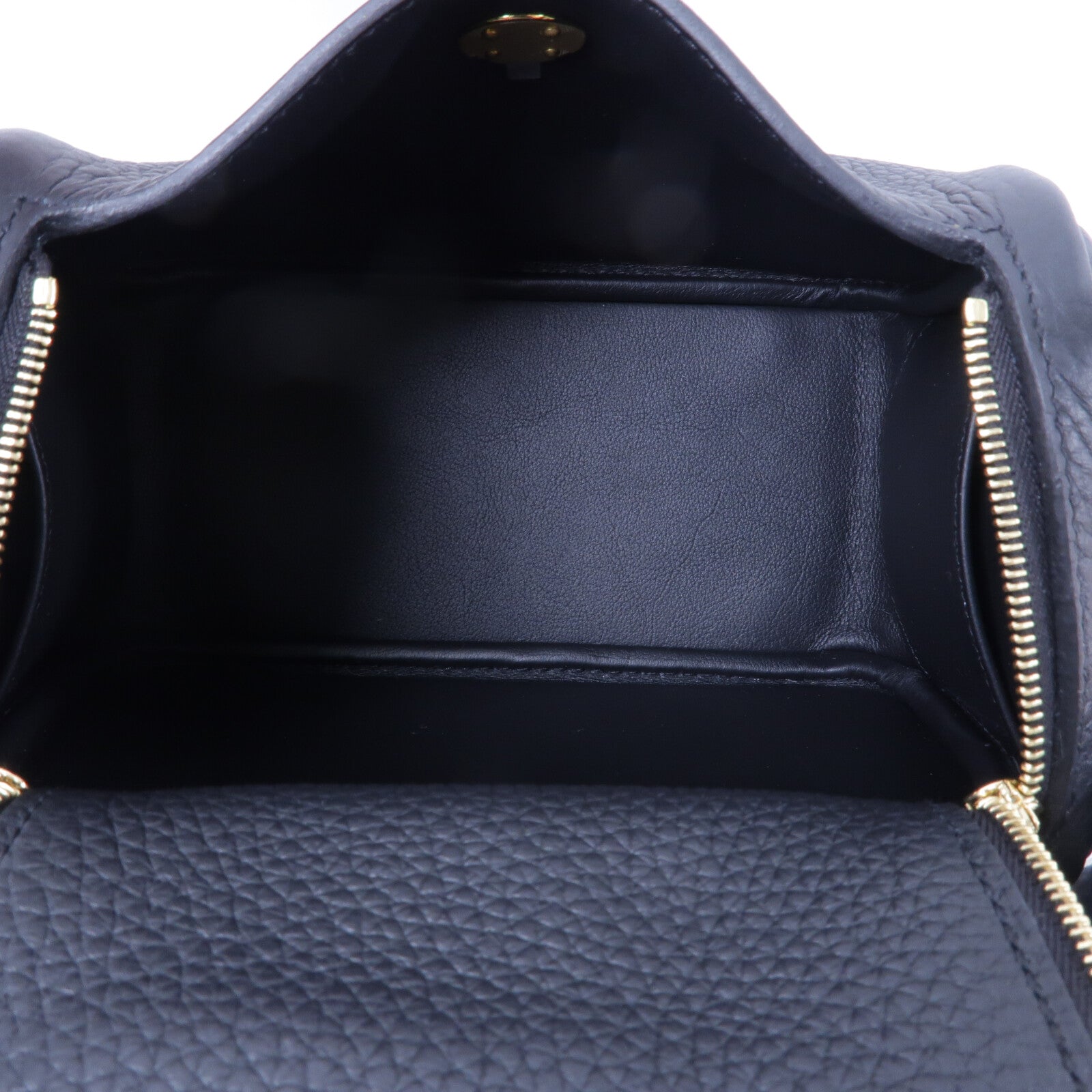 HERMES Clemence皮革Mini Lindy手挽肩背兩用袋Noir