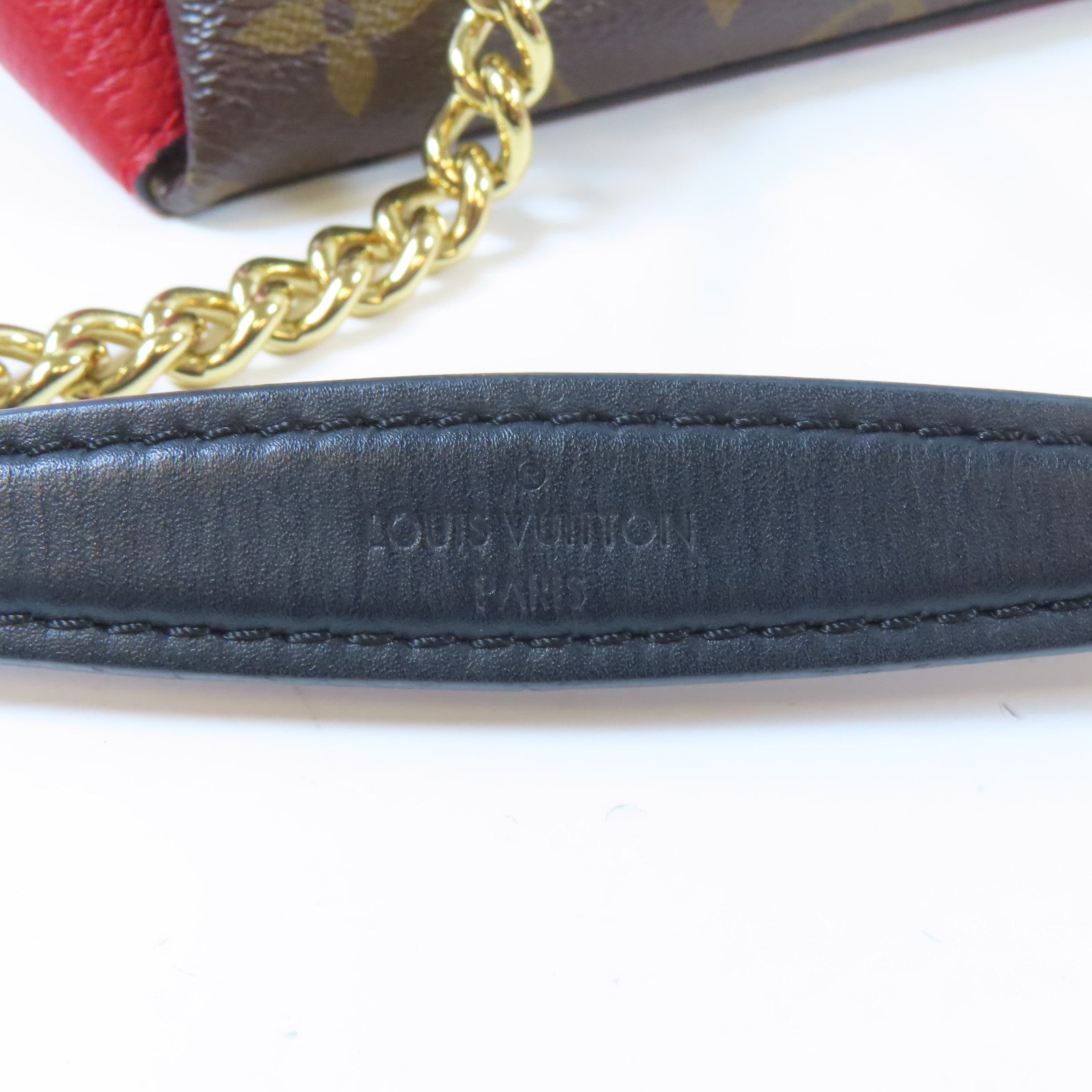 LOUIS VUITTON 【清倉大減價】Monogram Surene BB金扣肩背袋啡色/紅色