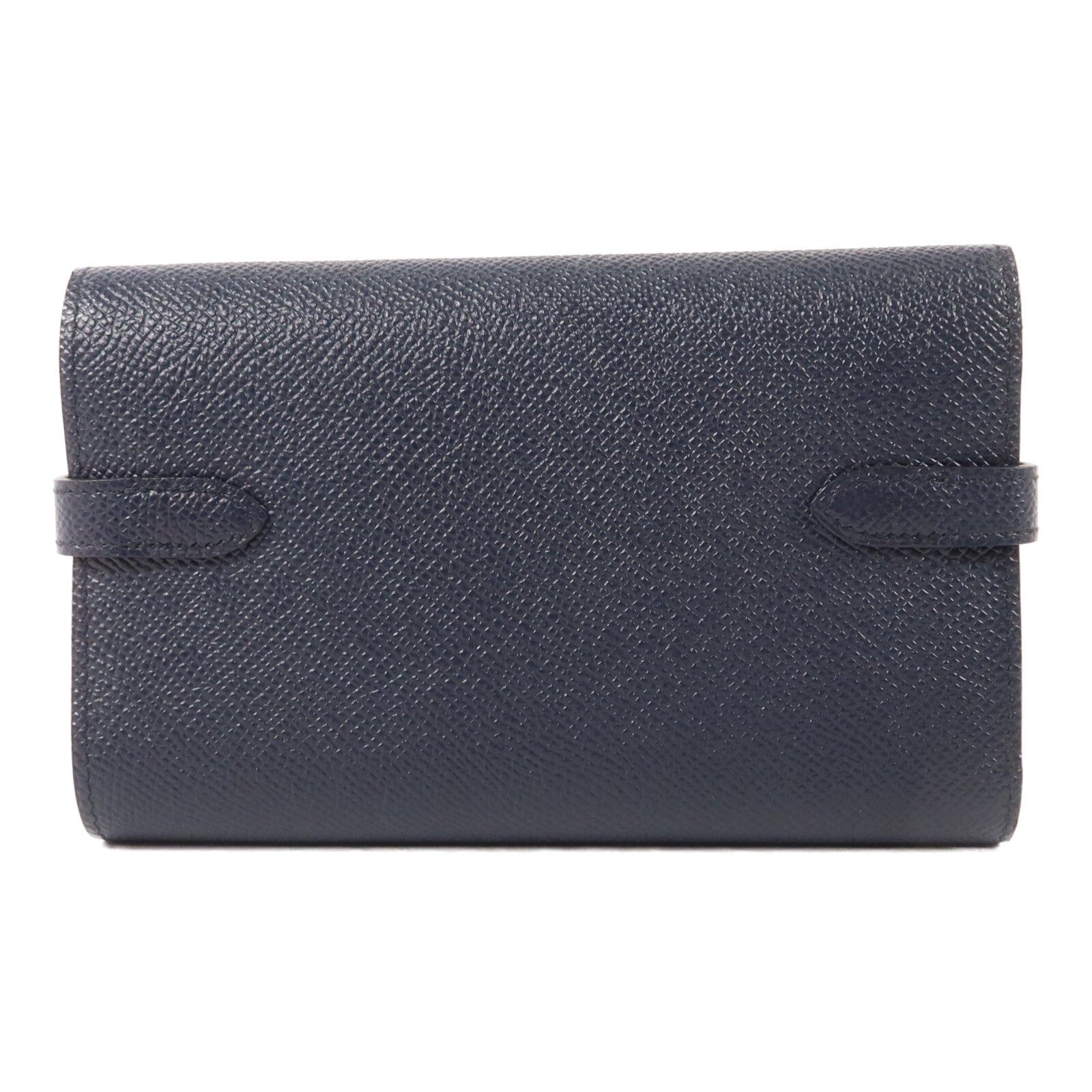 HERMES Epsom皮革Kelly Depliant Medium Wallet錢包Bleu Nuit