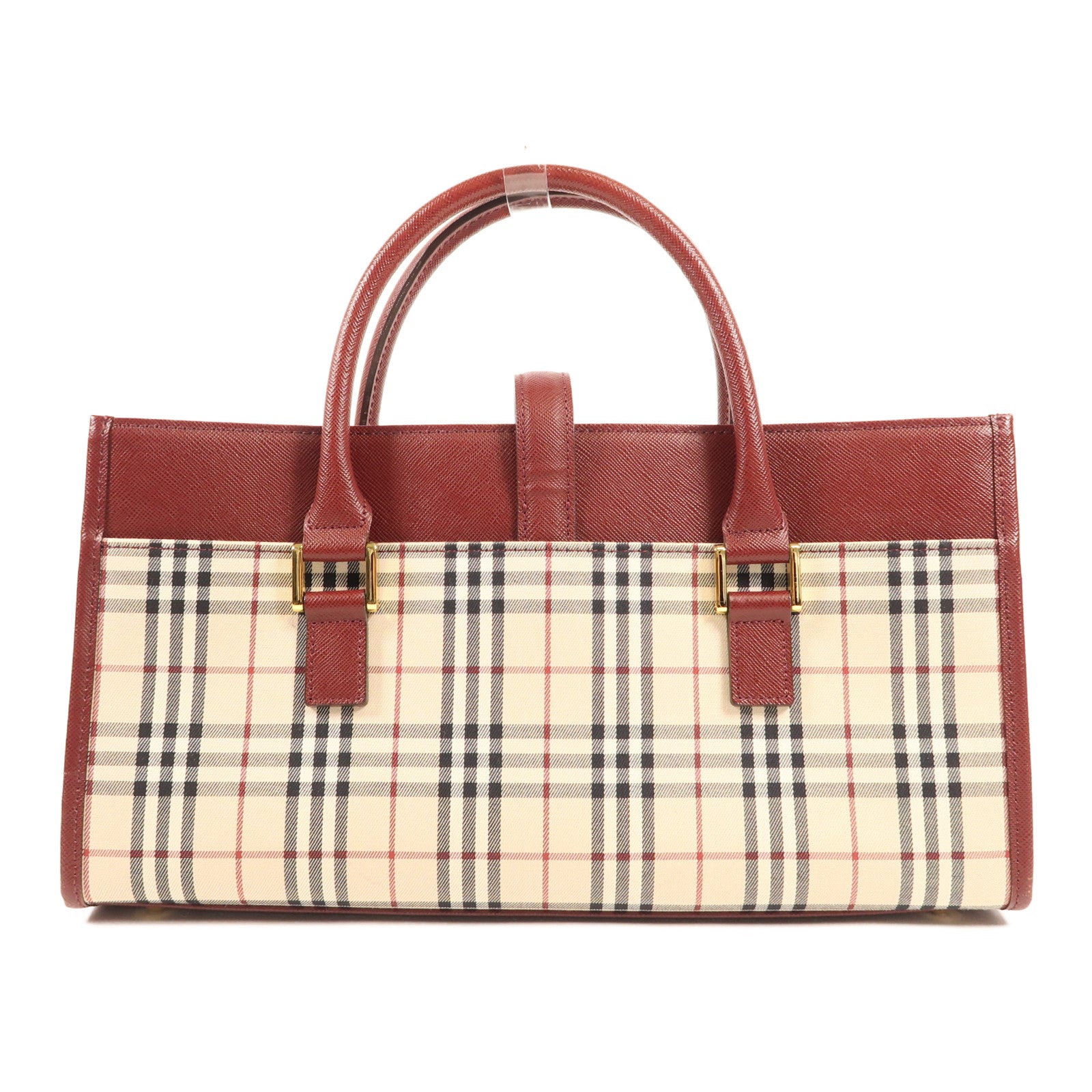 BURBERRY 帆布/牛皮皮革Hand Bag金扣手挽袋