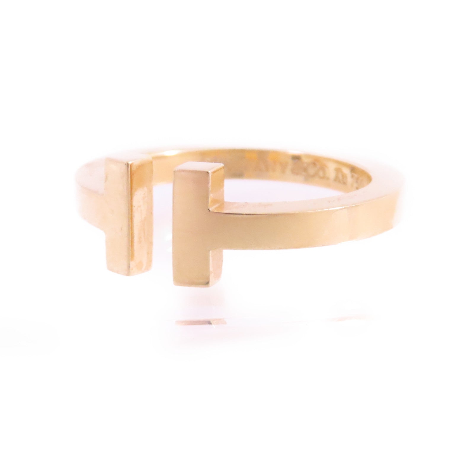 TIFFANY＆CO 18K玫瑰金T Wire Ring戒指US#7.75